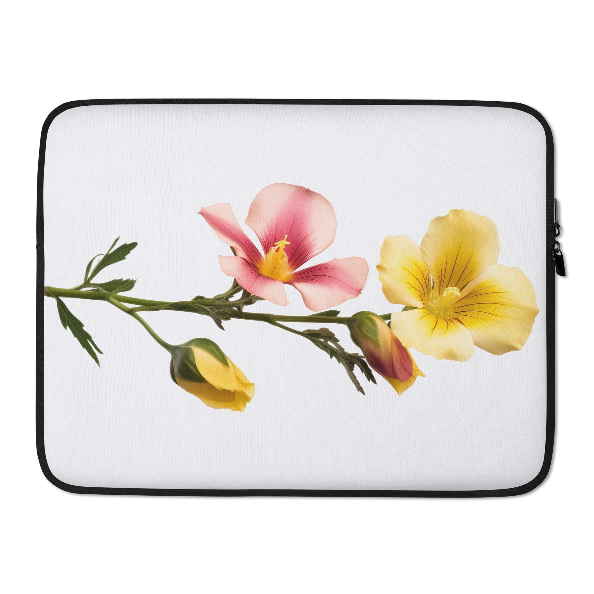 Evening Primrose Flower Laptop Sleeve by Visual Verse - Image 1