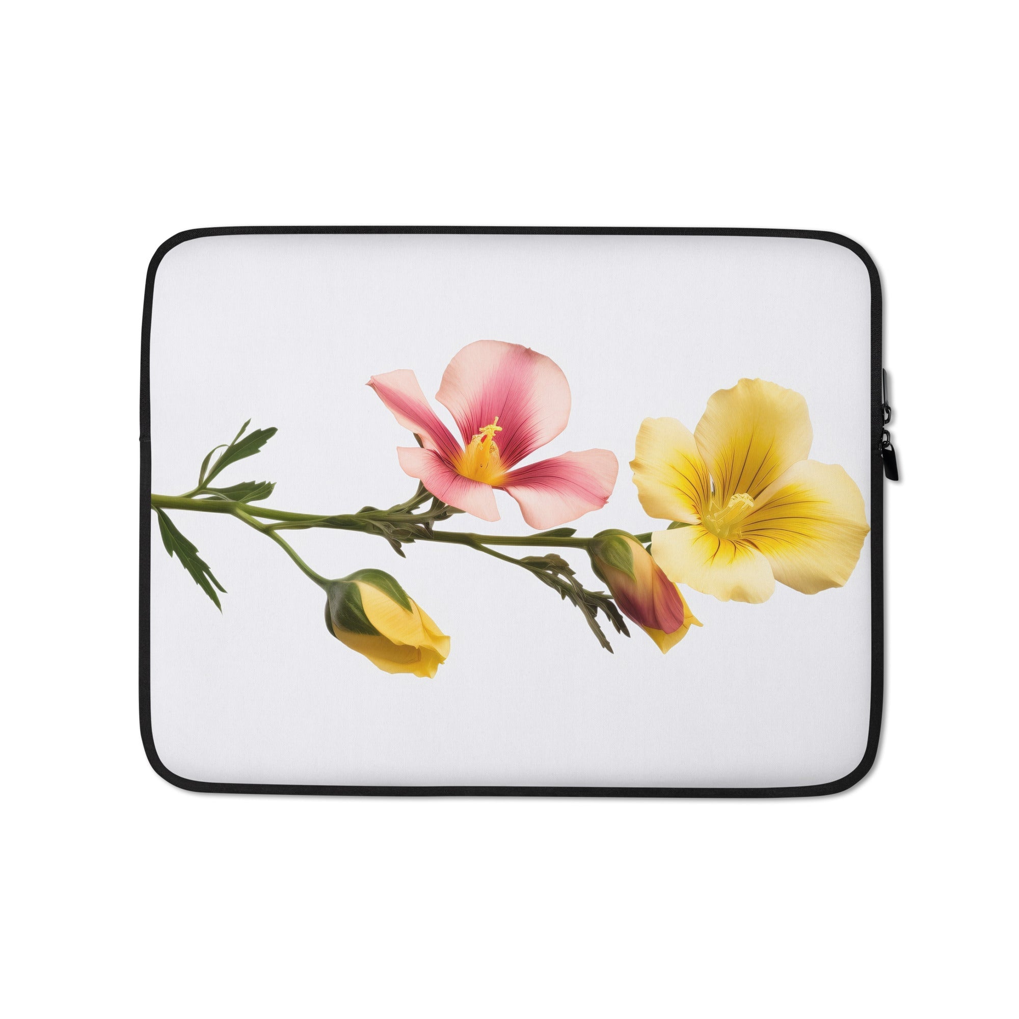 Evening Primrose Flower Laptop Sleeve by Visual Verse - Image 2