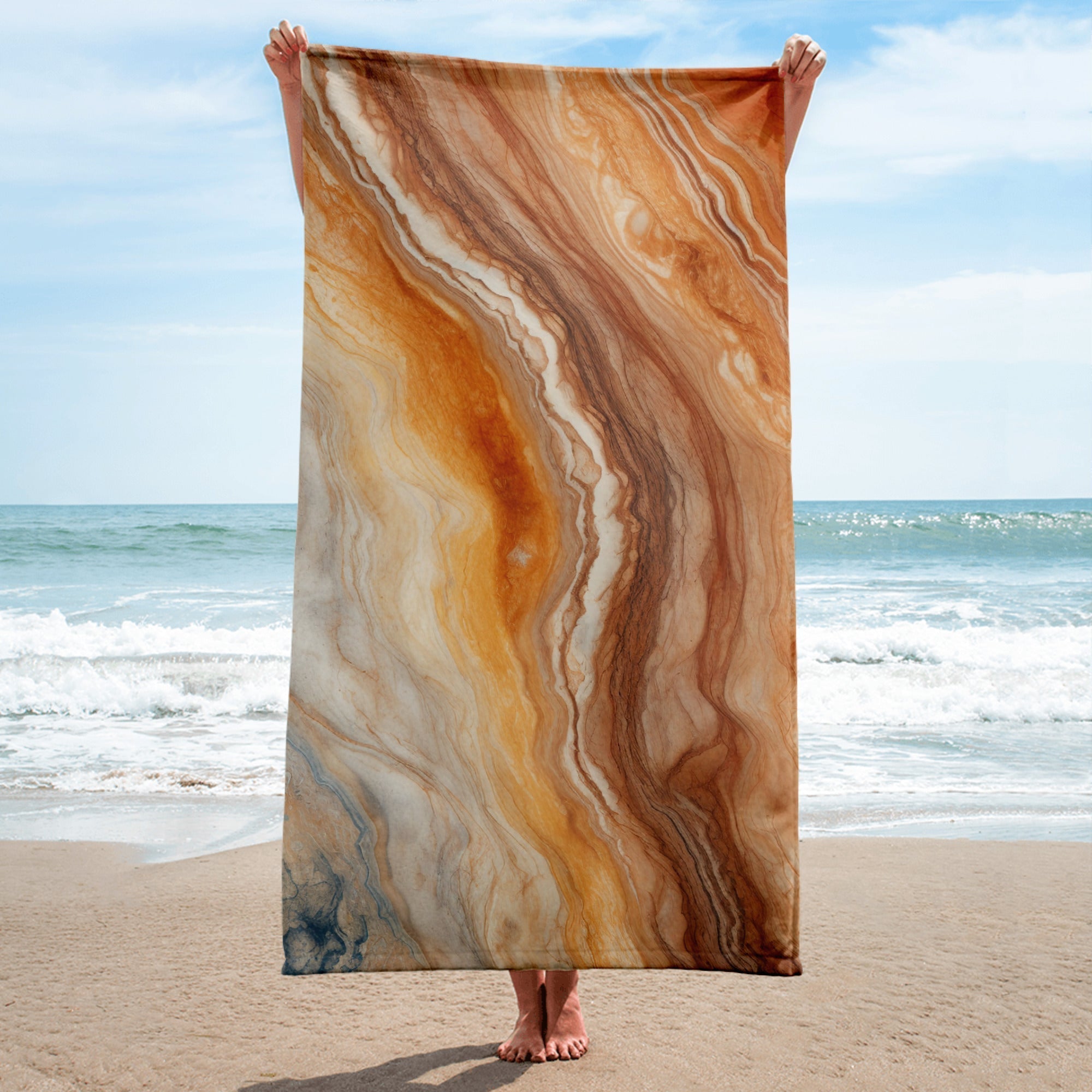 Fantasy Brown Granite Beach Towel by Visual Verse - Image 1