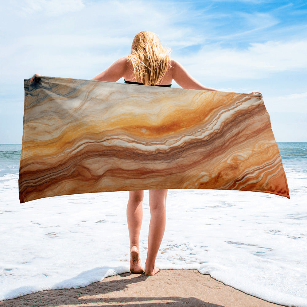 Fantasy Brown Granite Beach Towel by Visual Verse - Image 2