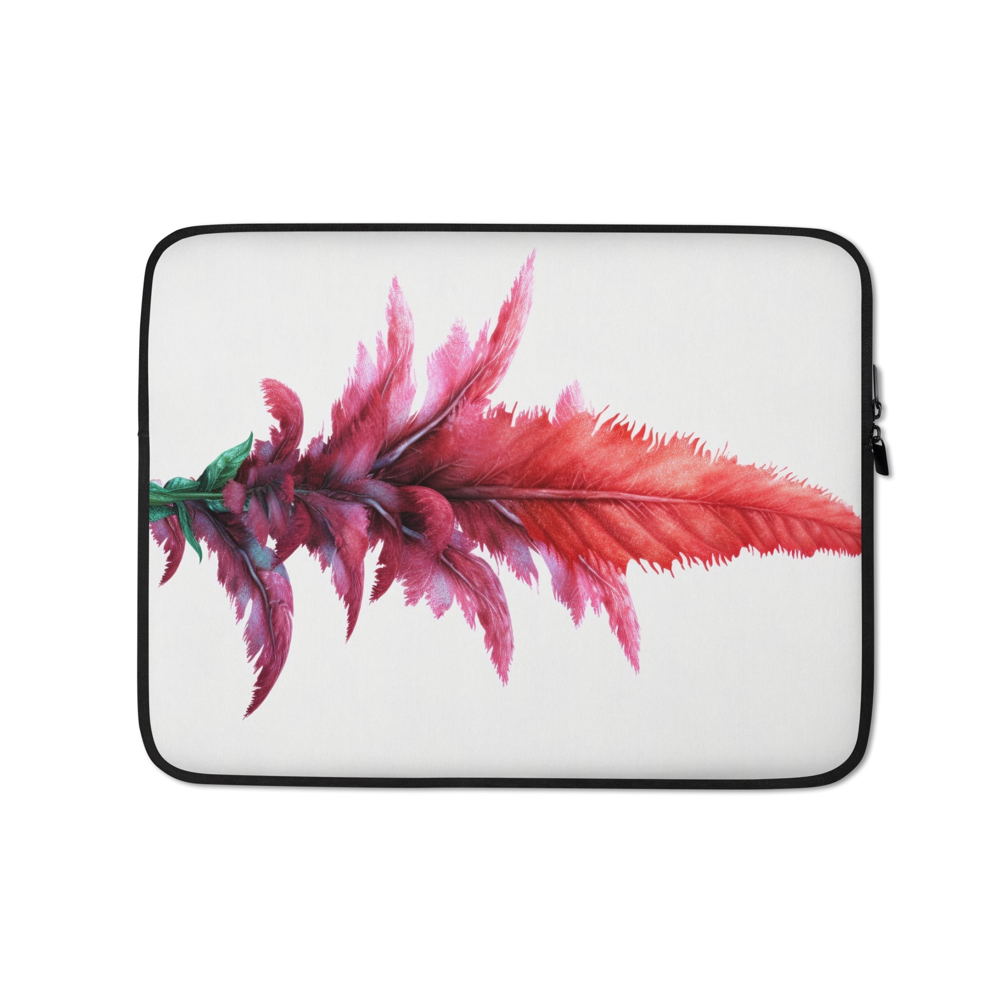 Feathered Amaranth Flower Laptop Sleeve by Visual Verse - Image 2