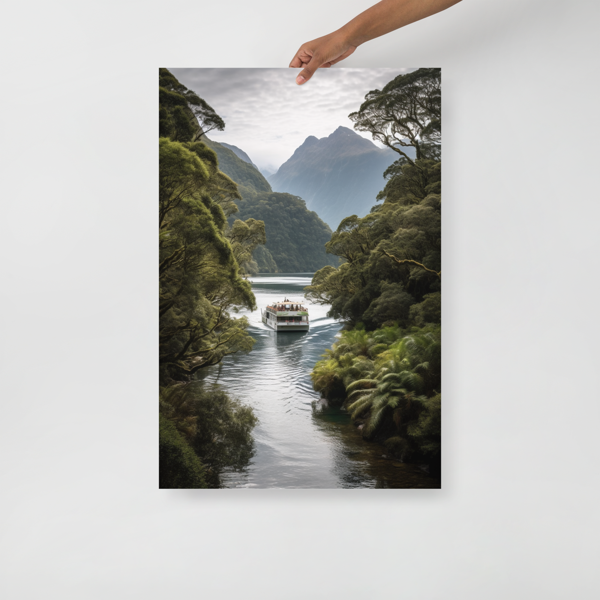 Fiordland Wanderlust: Explore the Stunning Beauty of New Zealand Art Poster by Visual Verse - Image 1