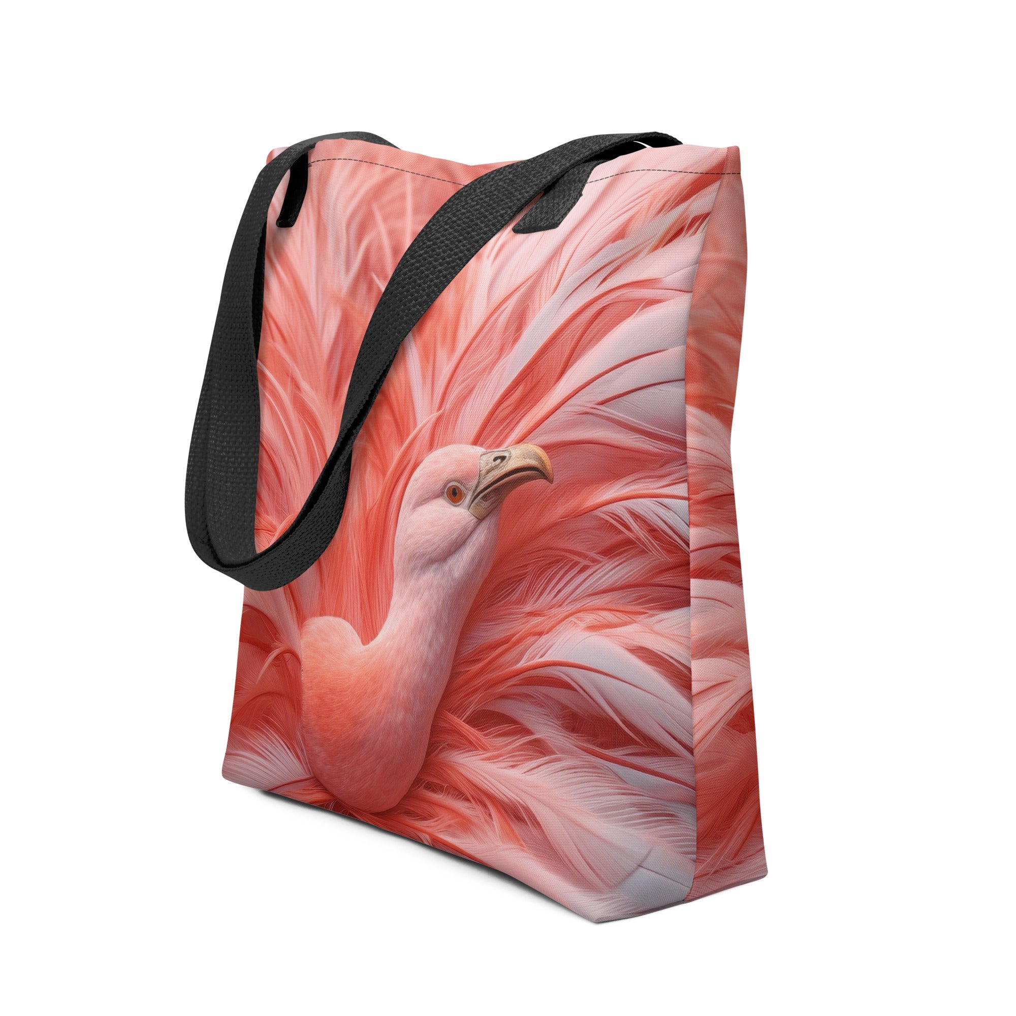 Flamingo Feather Tote Bag by Visual Verse - Image 1