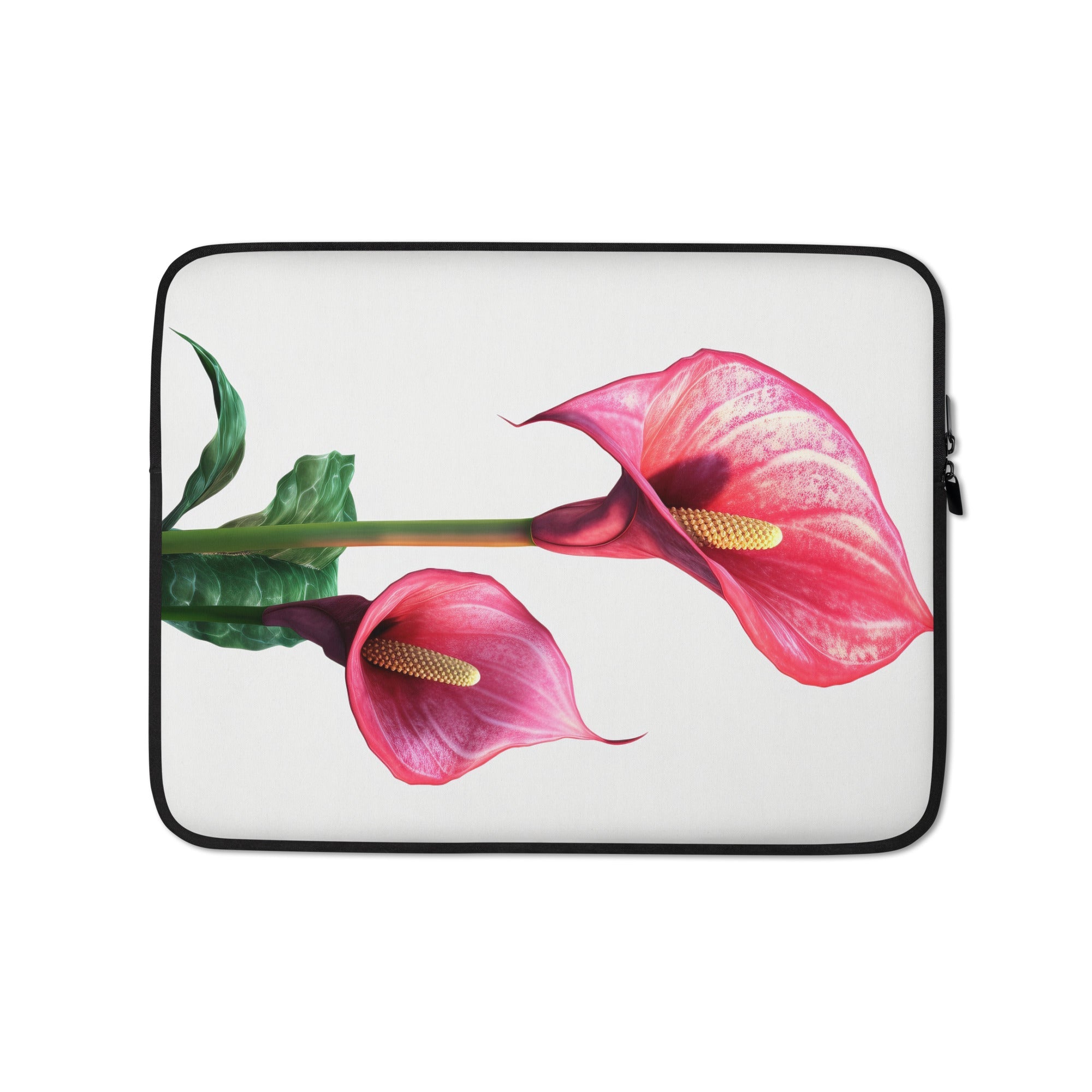 Flamingo Flower Laptop Sleeve by Visual Verse - Image 2