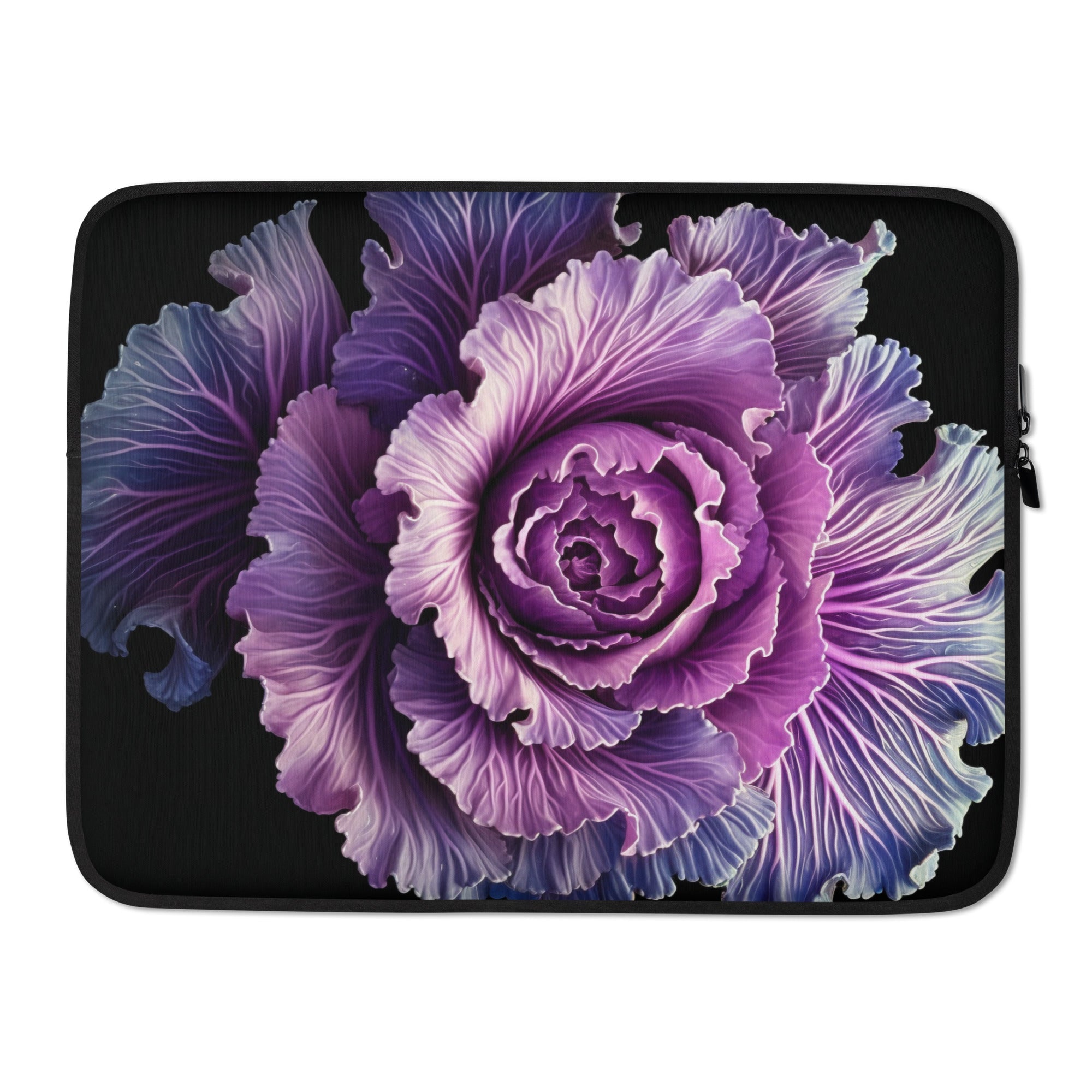 Flowering Kale Flower Laptop Sleeve by Visual Verse - Image 1