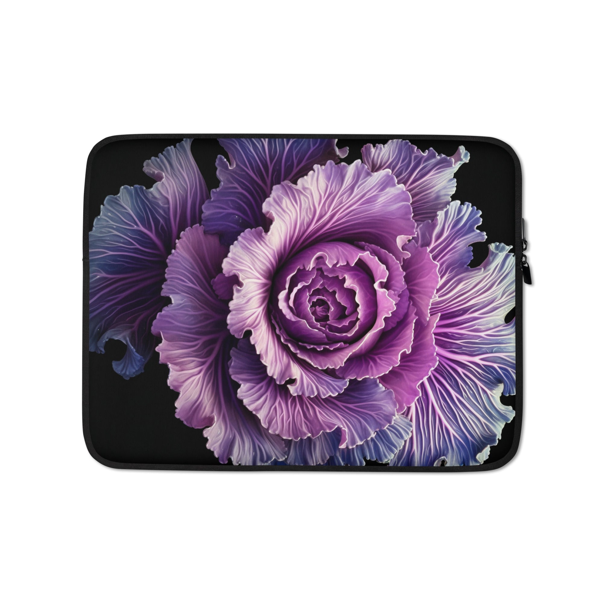 Flowering Kale Flower Laptop Sleeve by Visual Verse - Image 2