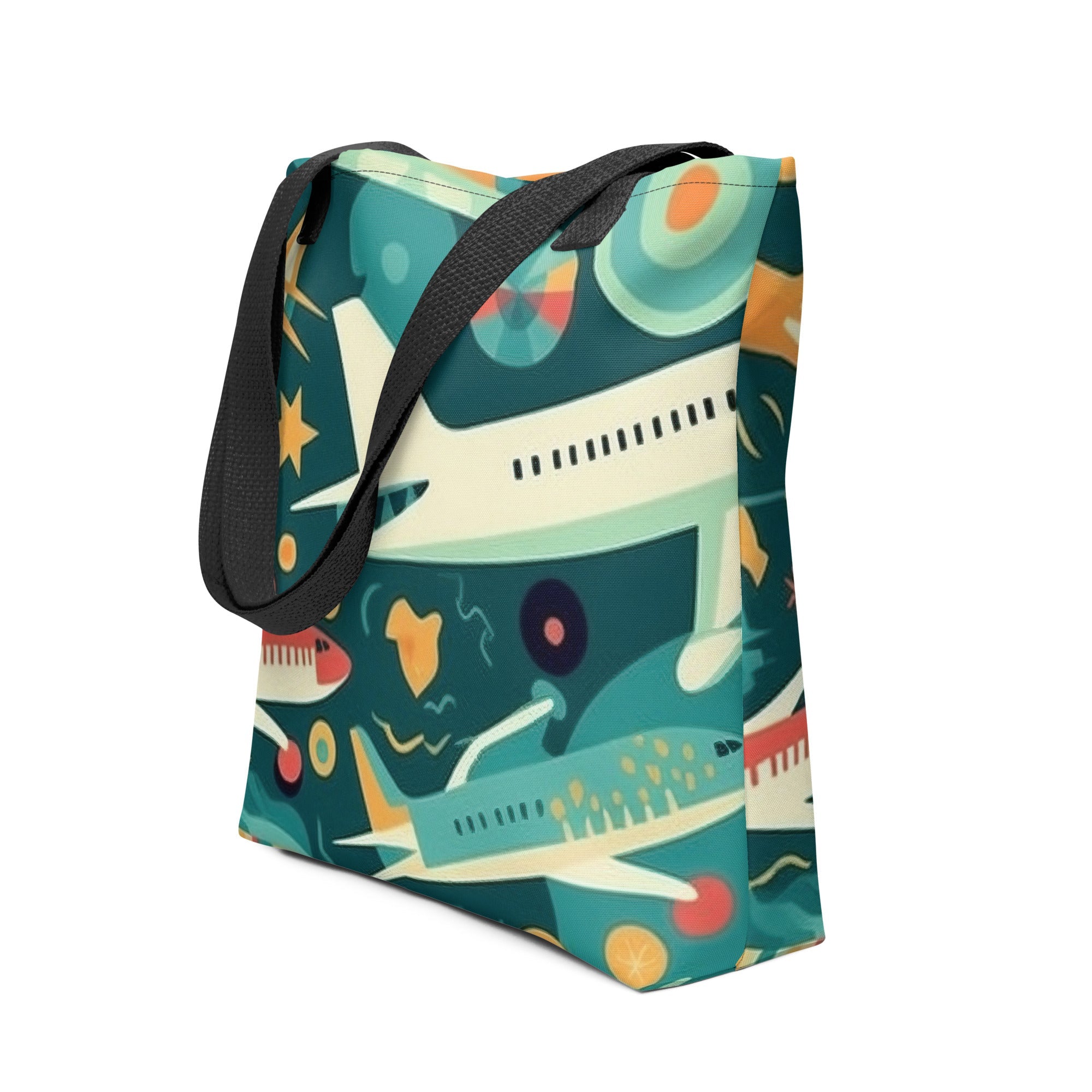 Fly High with Airplanes Print Tote Bag by Visual Verse - Image 1