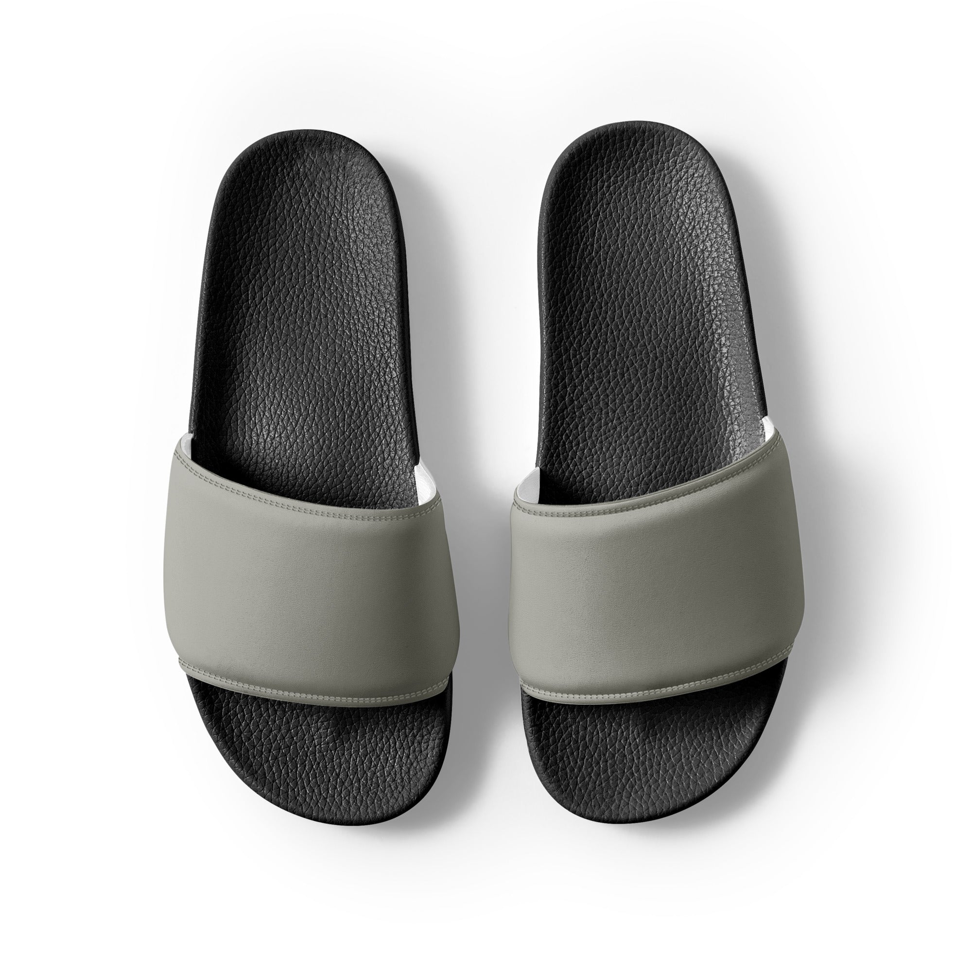 Foggy Gray Color Men's Slides by Visual Verse - Image 2