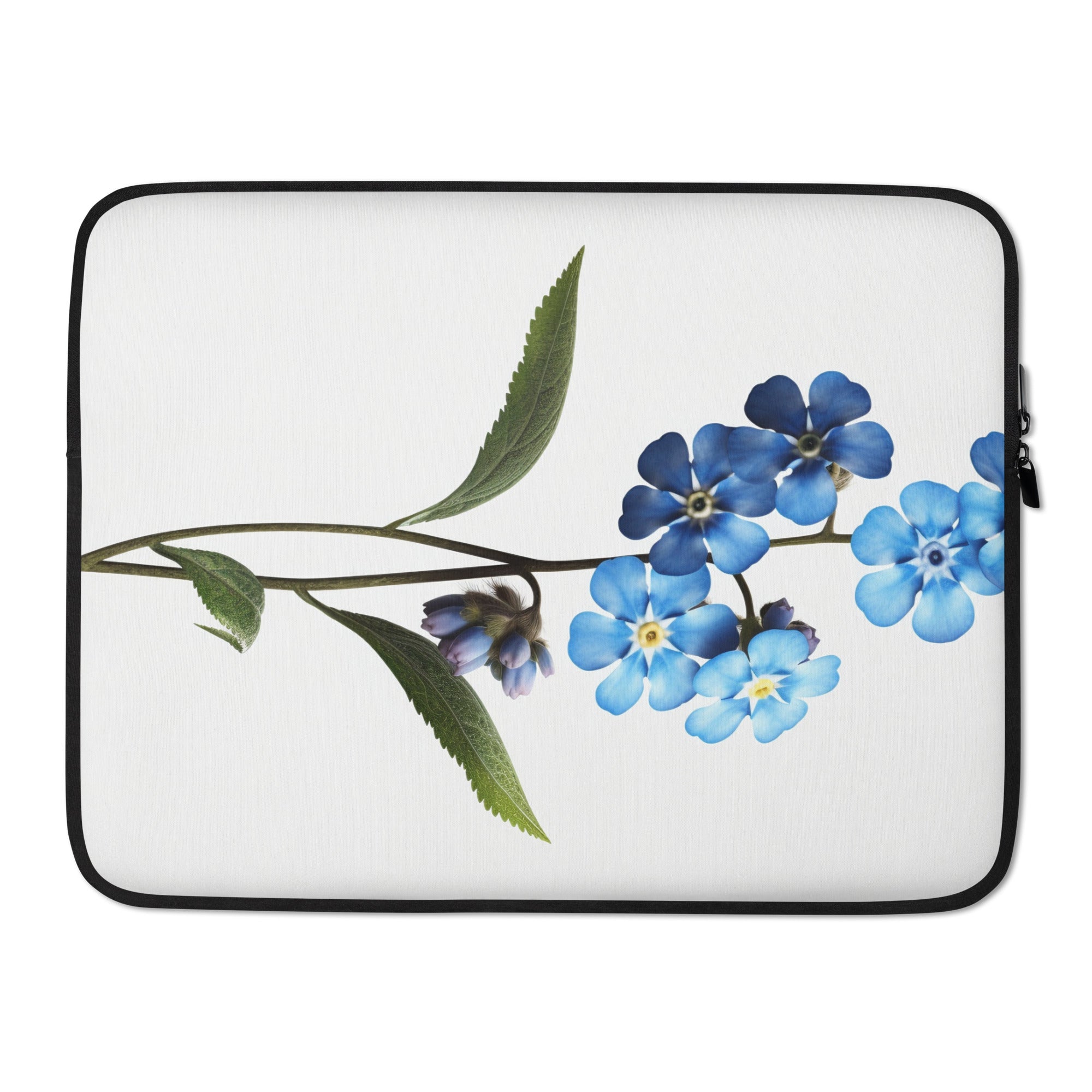 Forget-Me-Not Flower Laptop Sleeve by Visual Verse - Image 1