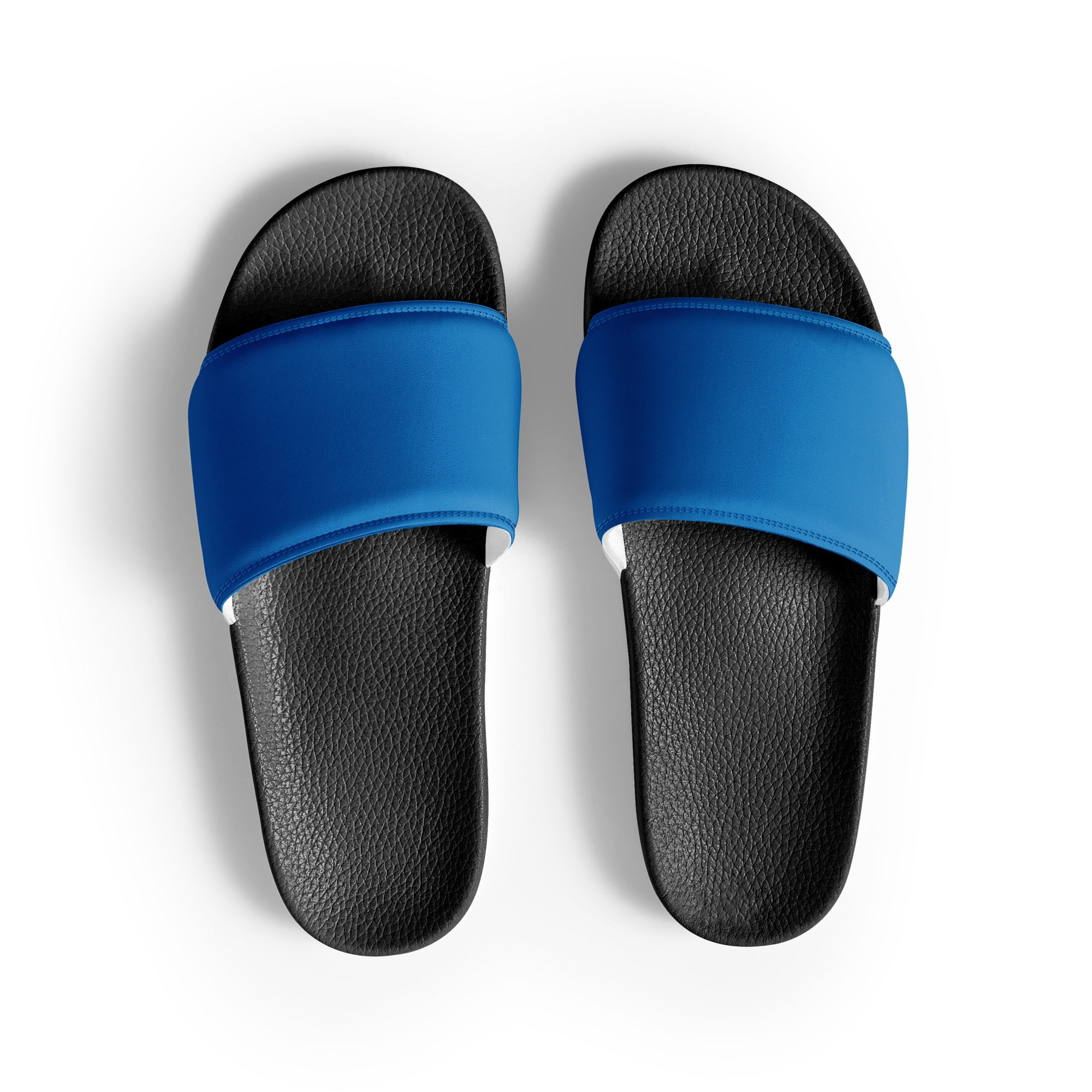 French Blue Color Men's Slides by Visual Verse - Image 1