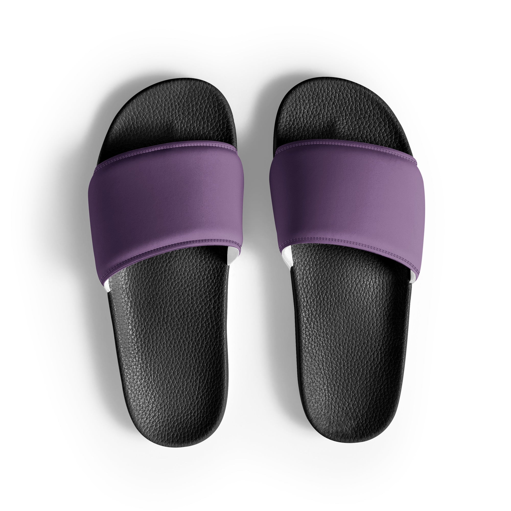 French Lilac Color Men's Slides by Visual Verse - Image 1