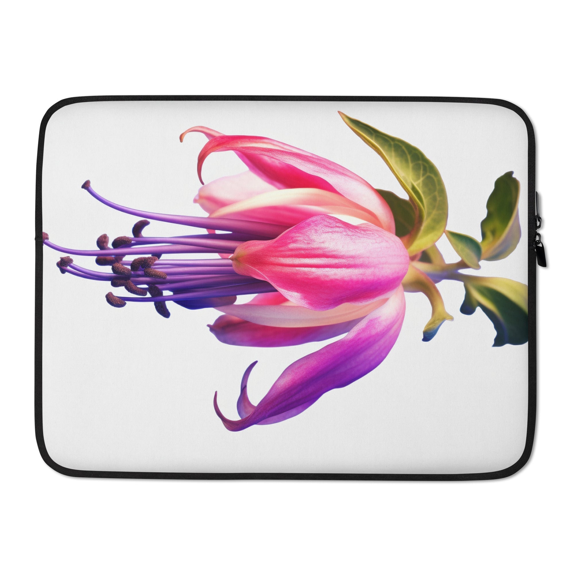 Fuchsia Flower Laptop Sleeve by Visual Verse - Image 1