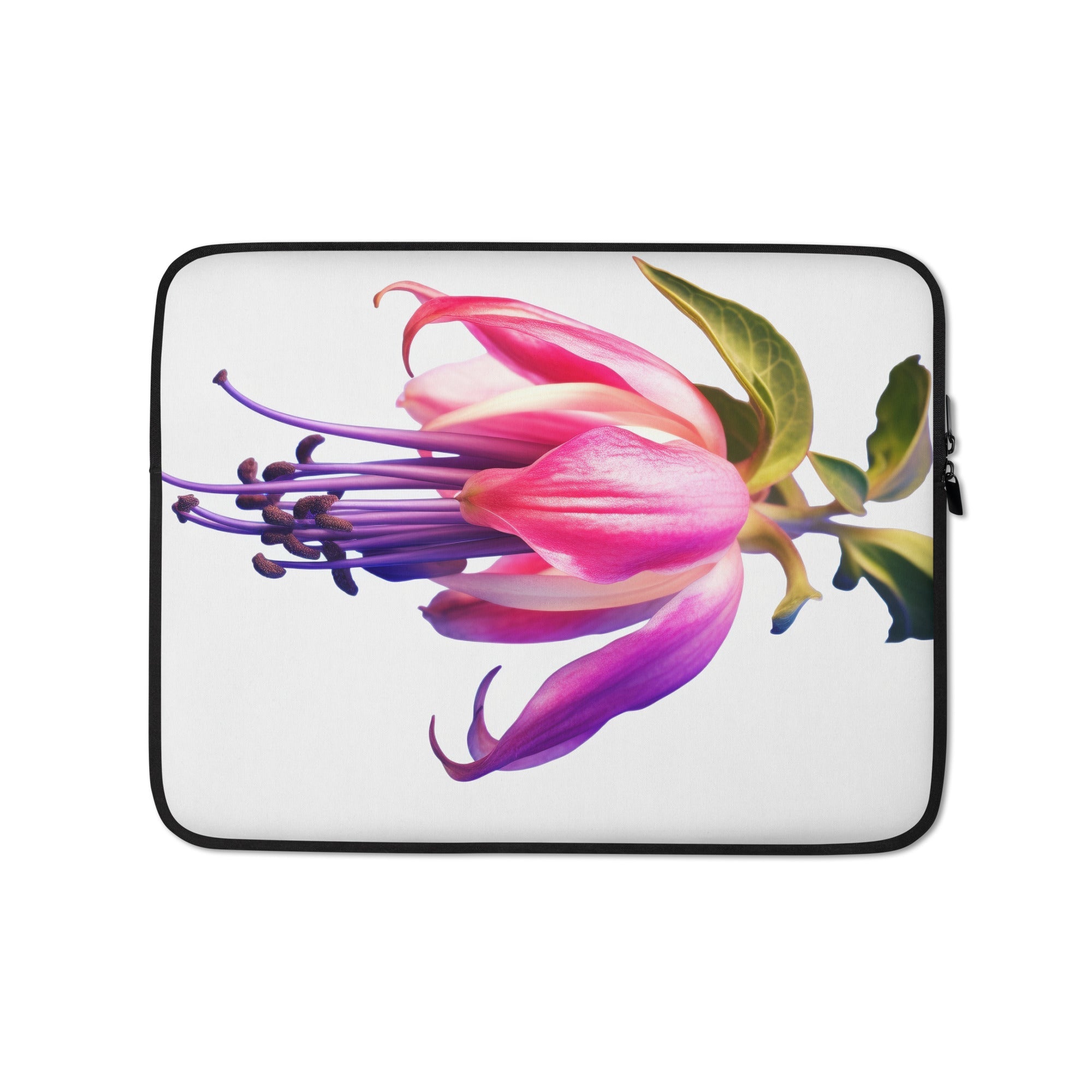 Fuchsia Flower Laptop Sleeve by Visual Verse - Image 2