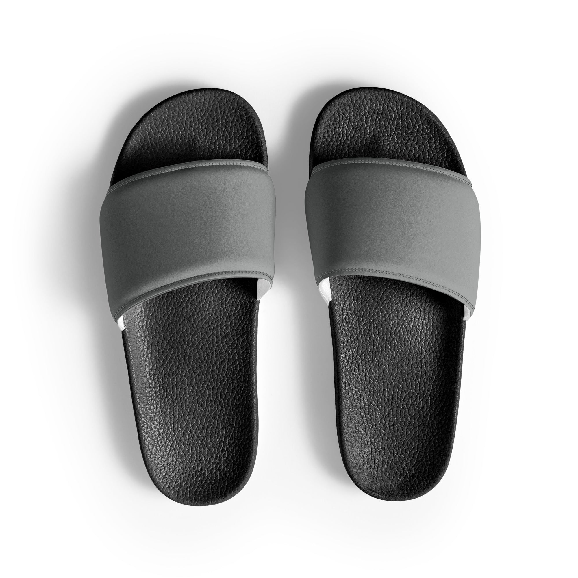 Gannet Gray Color Men's Slides by Visual Verse - Image 1