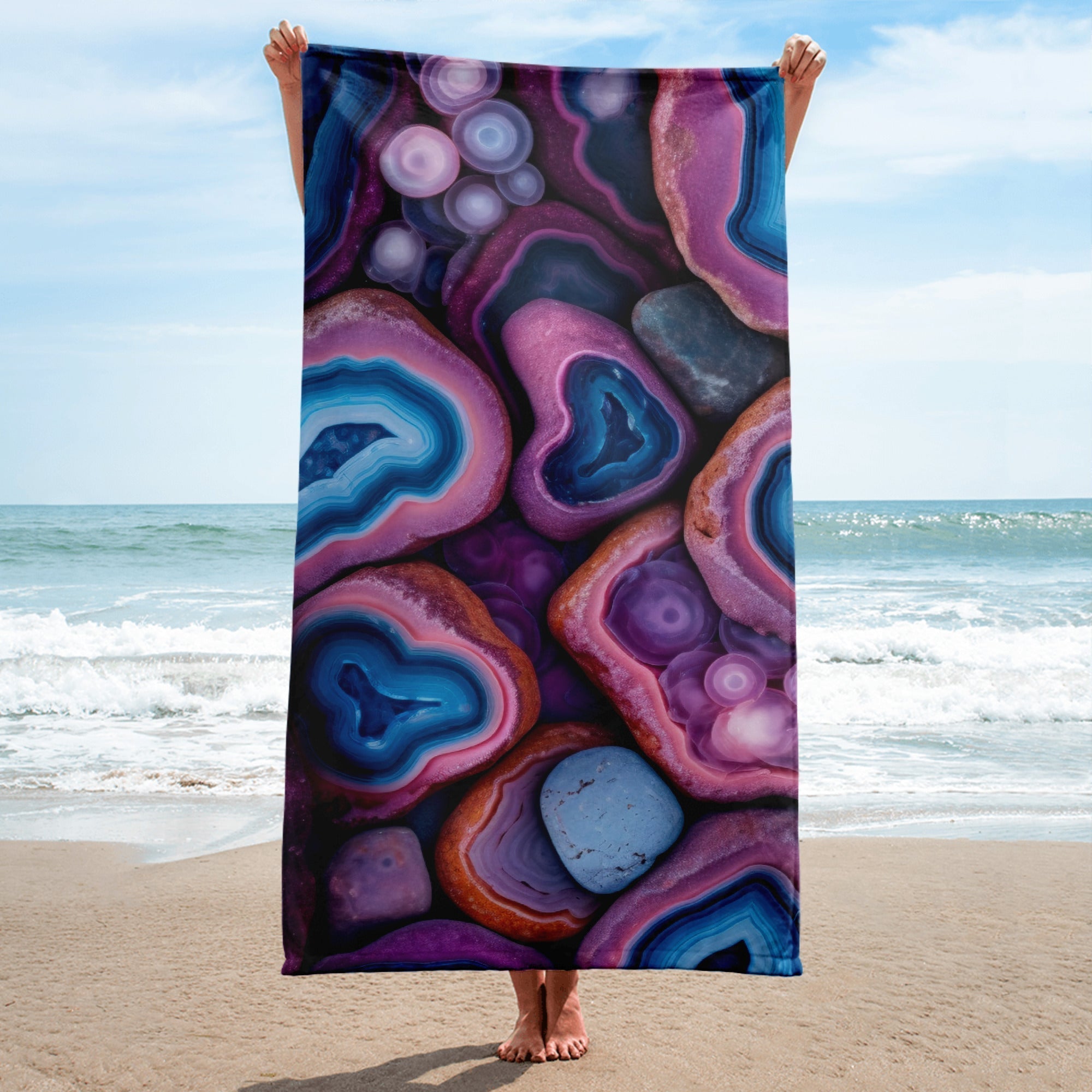 Geode Rock Beach Towel by Visual Verse - Image 1