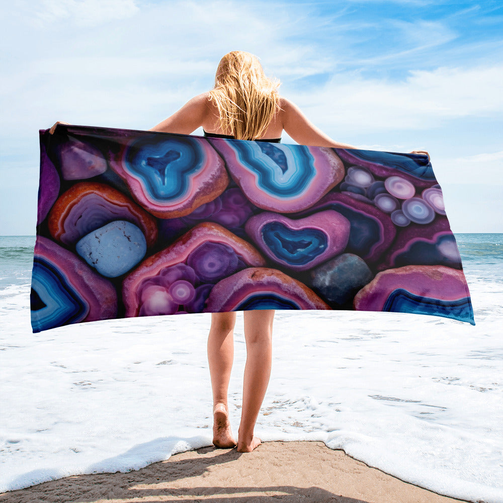 Geode Rock Beach Towel by Visual Verse - Image 2