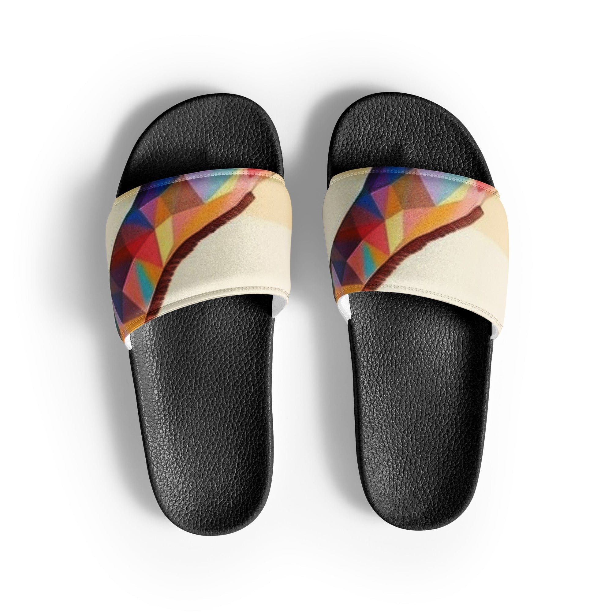 Geometric Giraffe Neck Women's Slides by Visual Verse - Image 1