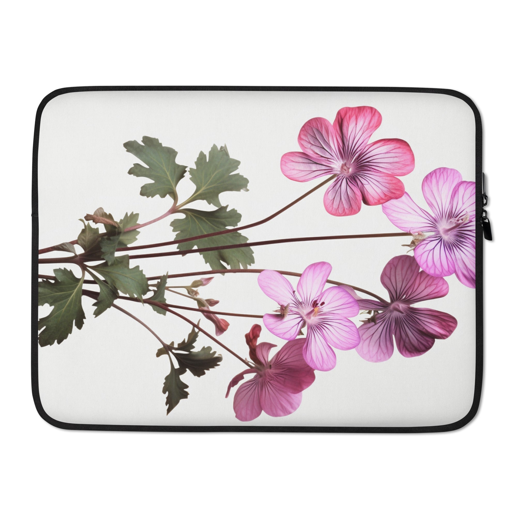 Geranium Flower Laptop Sleeve by Visual Verse - Image 1