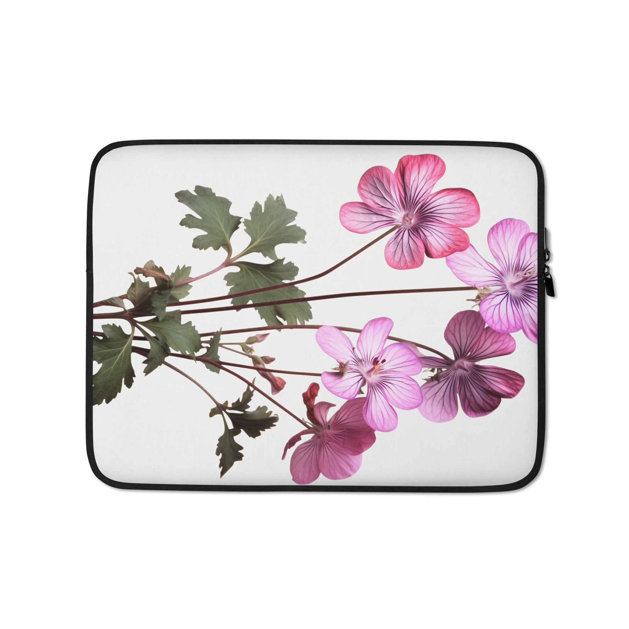 Geranium Flower Laptop Sleeve by Visual Verse - Image 2