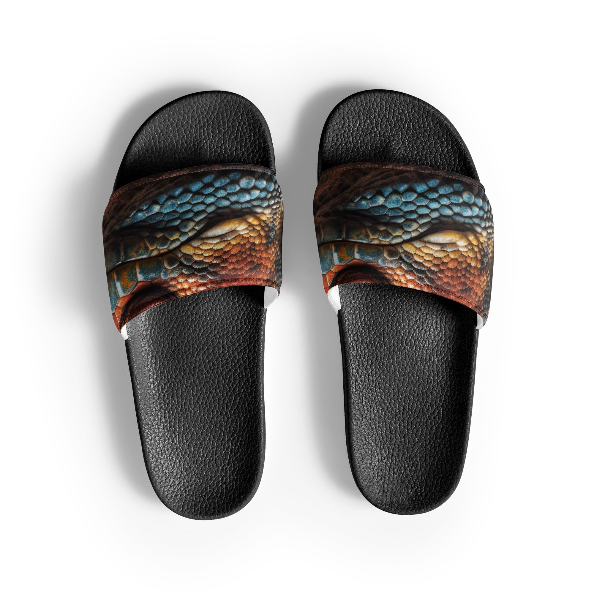 Gila Monster Textured Men's Slides by Visual Verse - Image 1