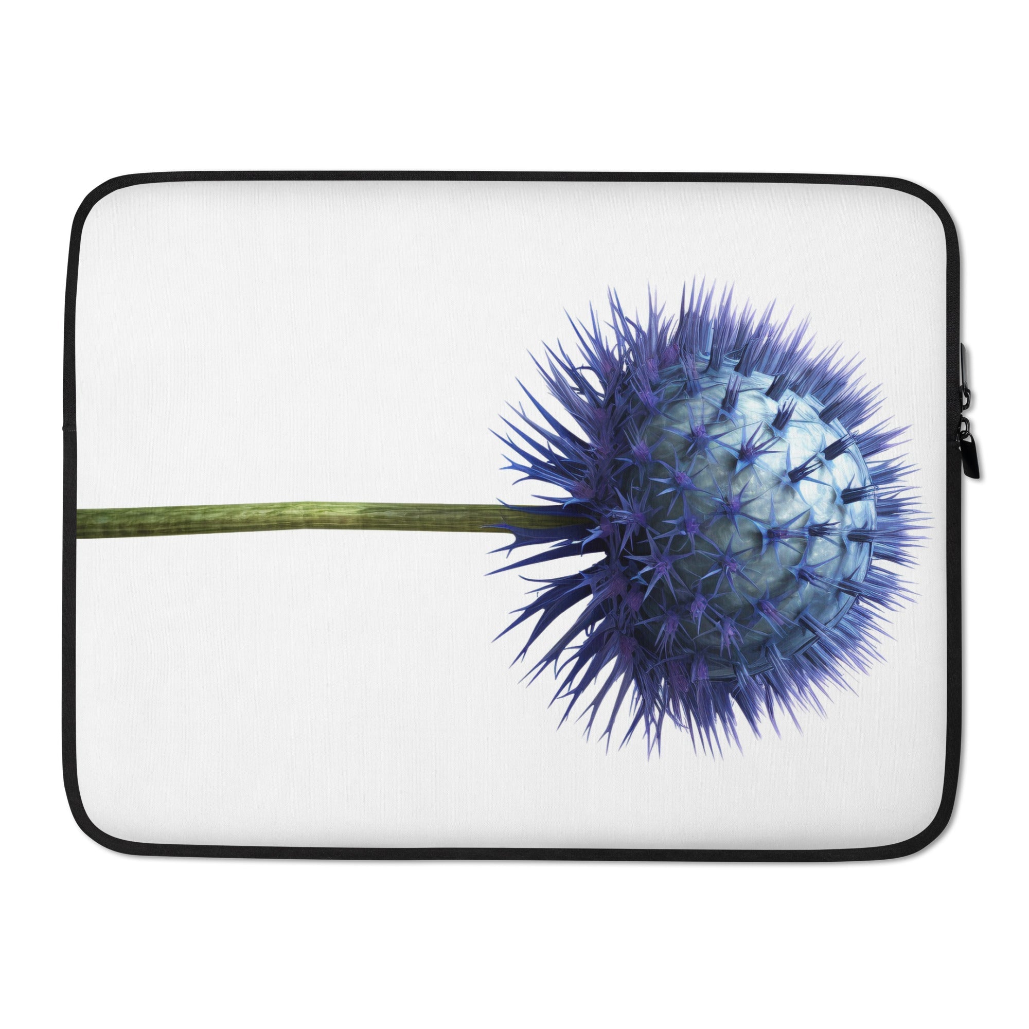 Globe Thistle Flower Laptop Sleeve by Visual Verse - Image 1