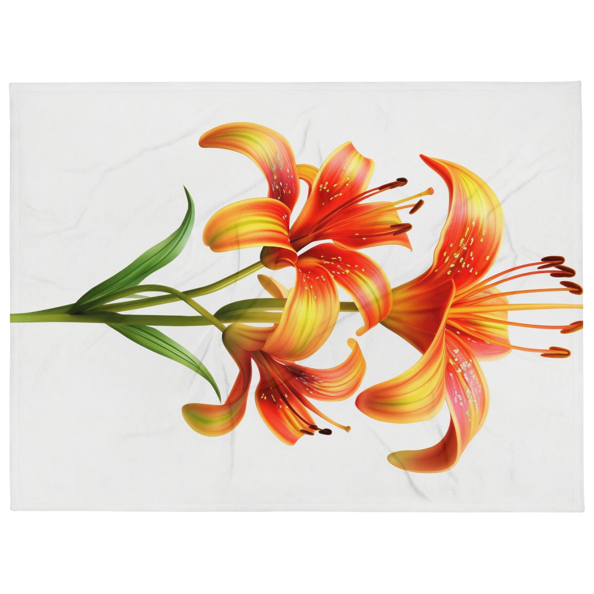 Gloriosa Lily Flower Blanket by Visual Verse - Image 1