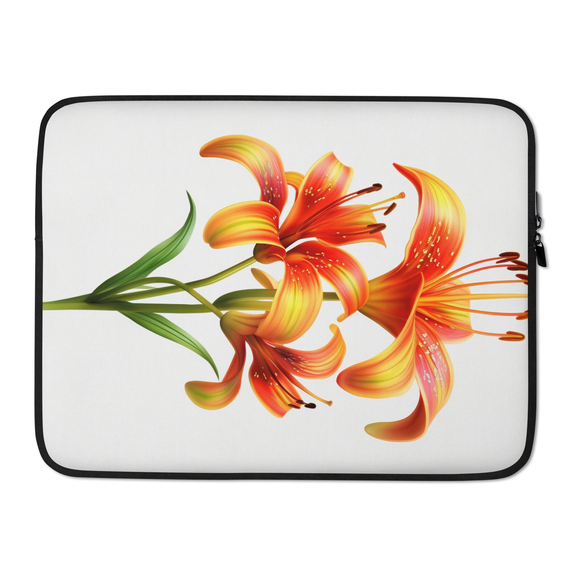 Gloriosa Lily Flower Laptop Sleeve by Visual Verse - Image 1