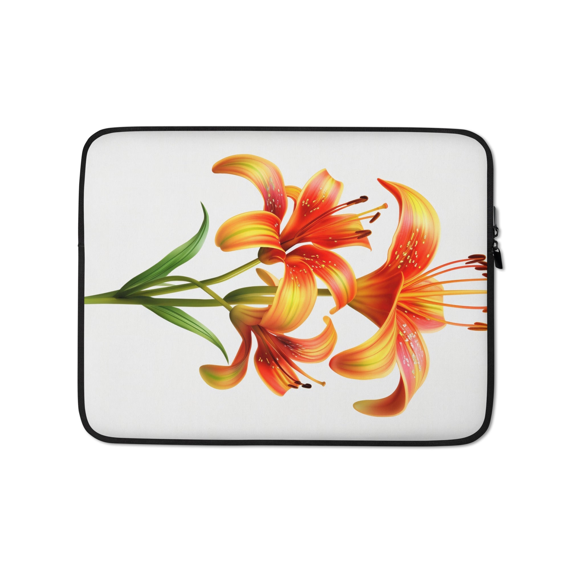 Gloriosa Lily Flower Laptop Sleeve by Visual Verse - Image 2