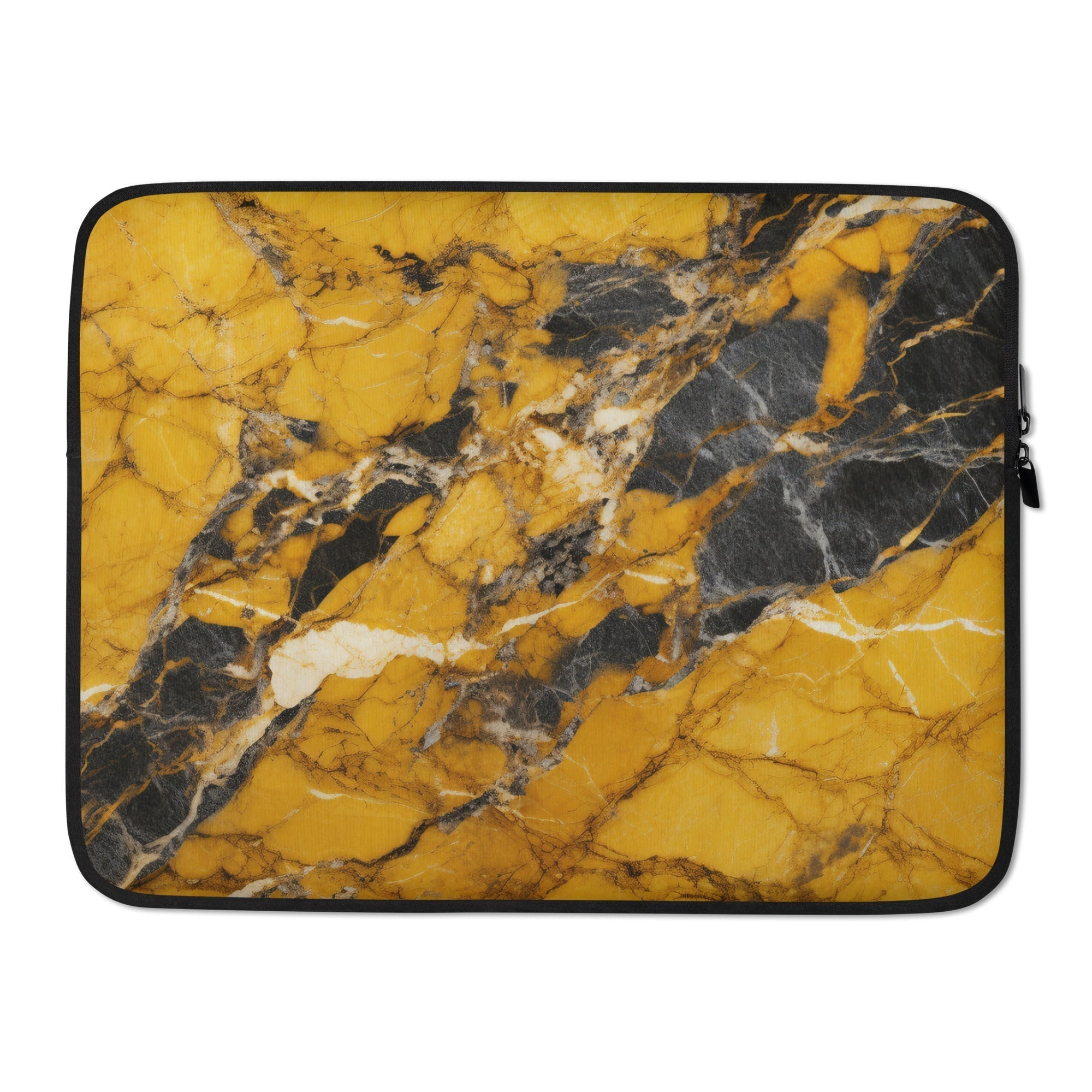 Gold Black Granite Laptop Sleeve by Visual Verse - Image 1