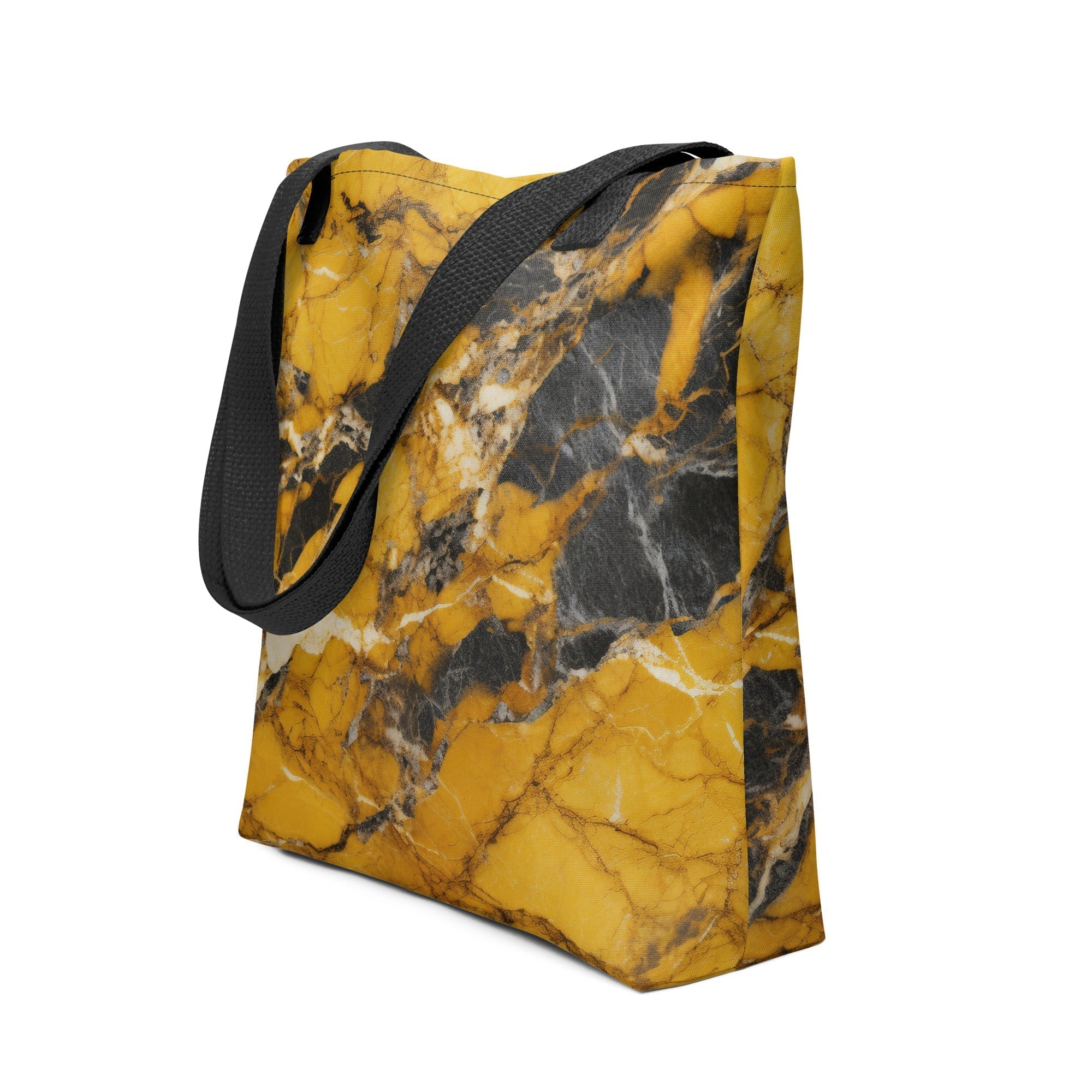 Gold Black Granite Tote Bag by Visual Verse - Image 1