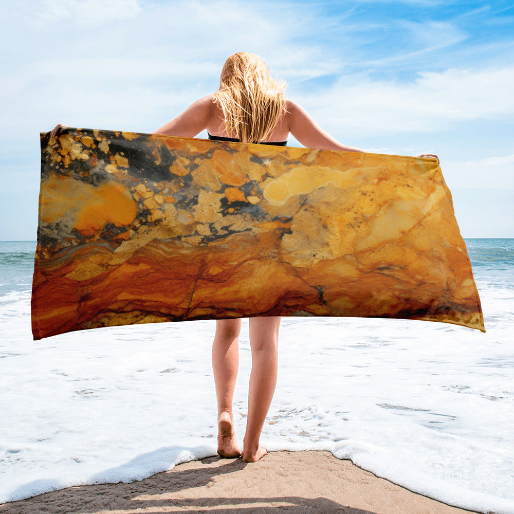 Golden Beach Beach Towel by Visual Verse - Image 2