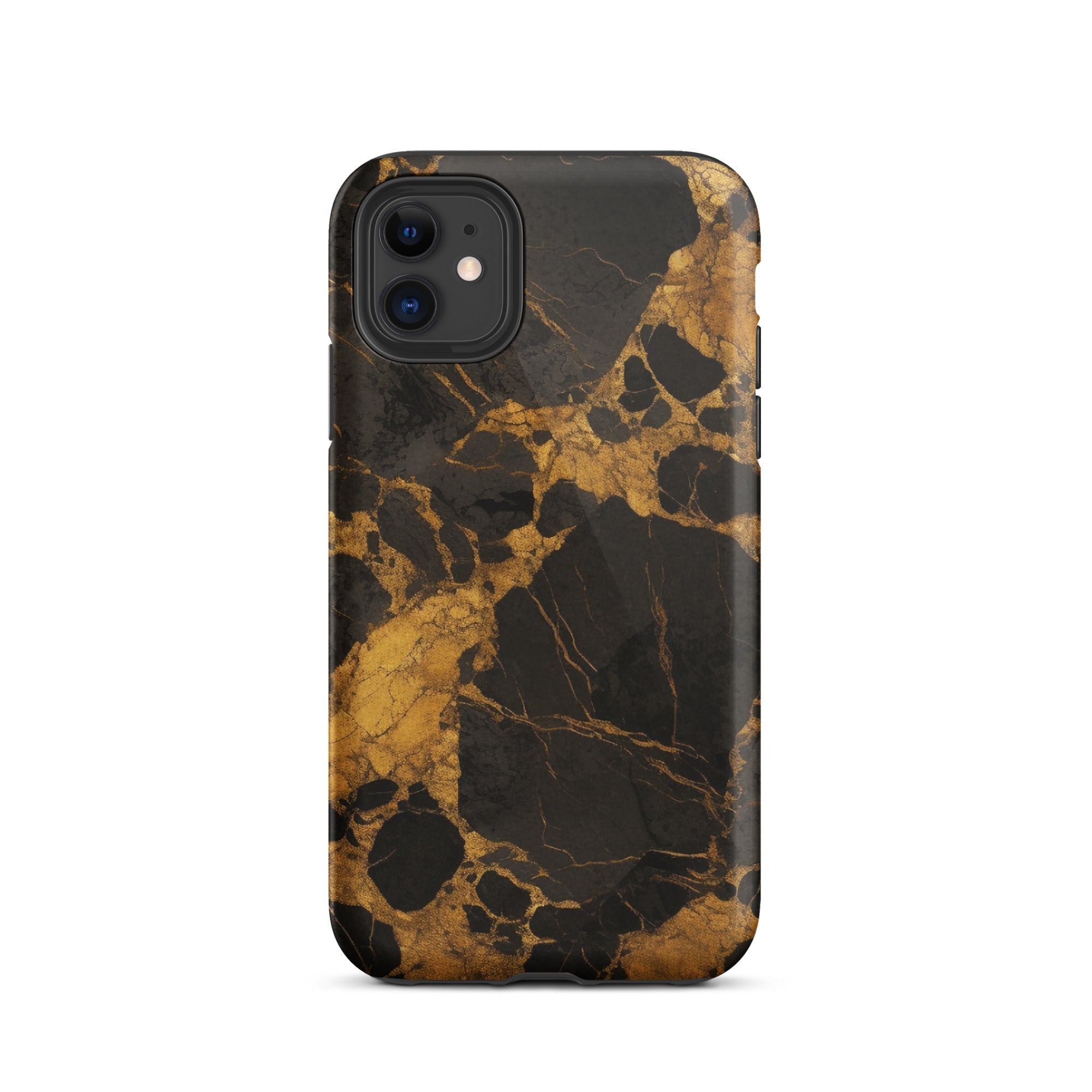 Golden Black Granite iPhone Case by Visual Verse - Image 1