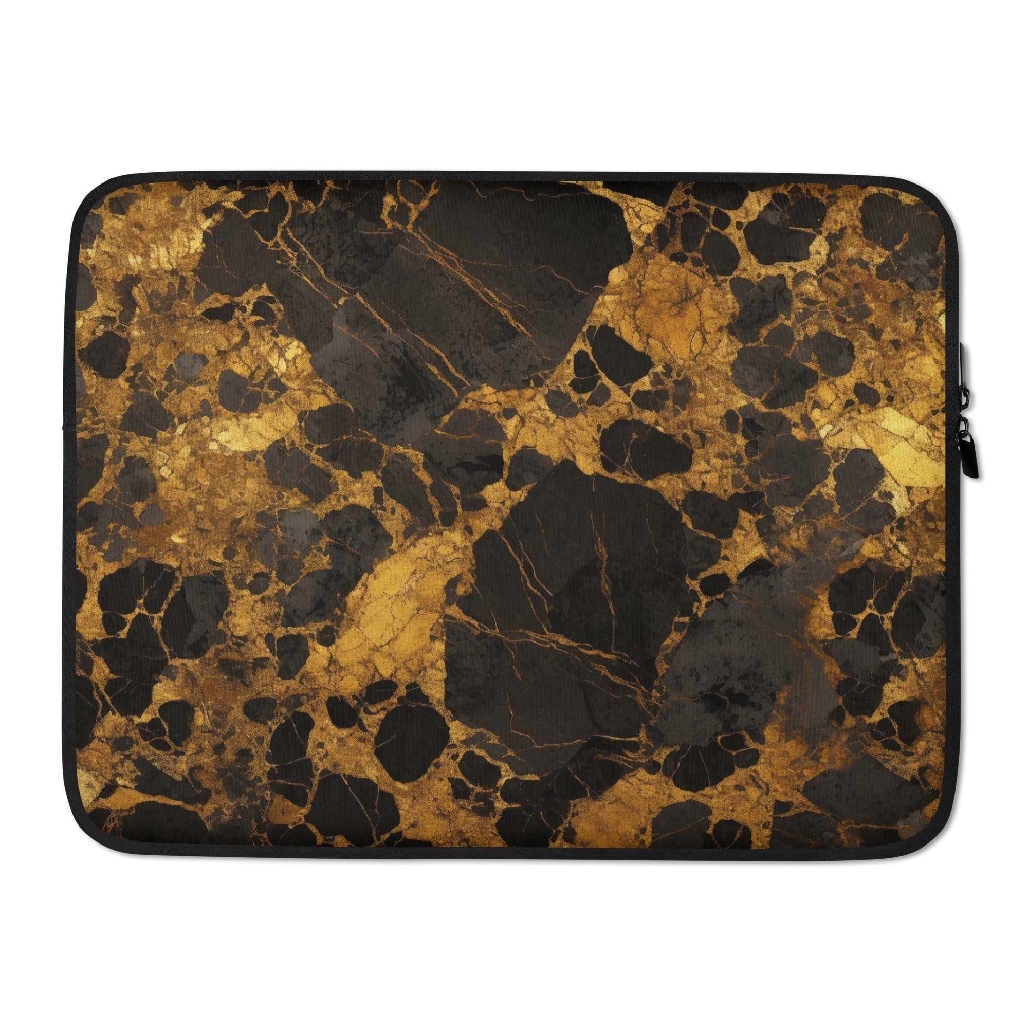 Golden Black Laptop Sleeve by Visual Verse - Image 1