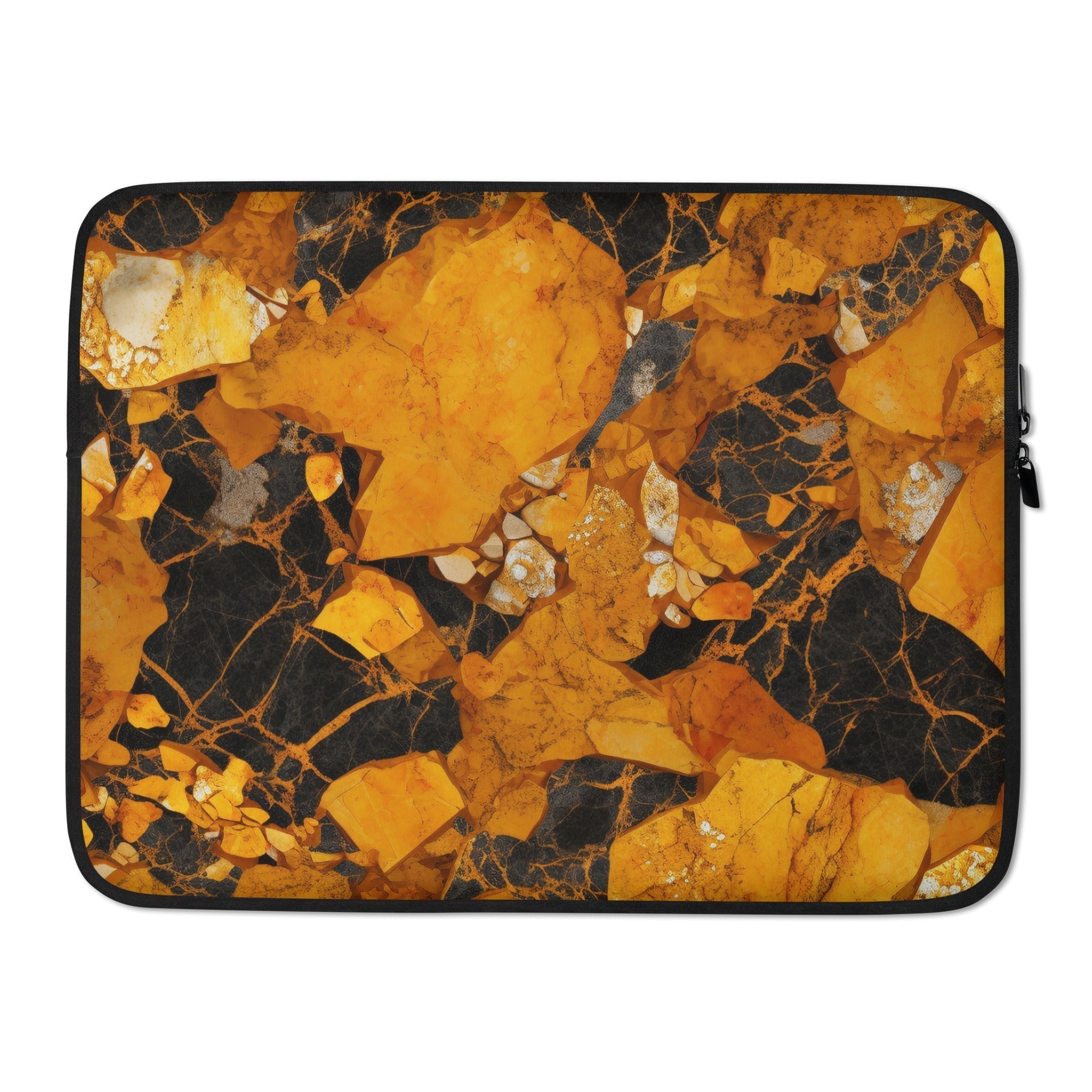 Golden Blossom Laptop Sleeve by Visual Verse - Image 1