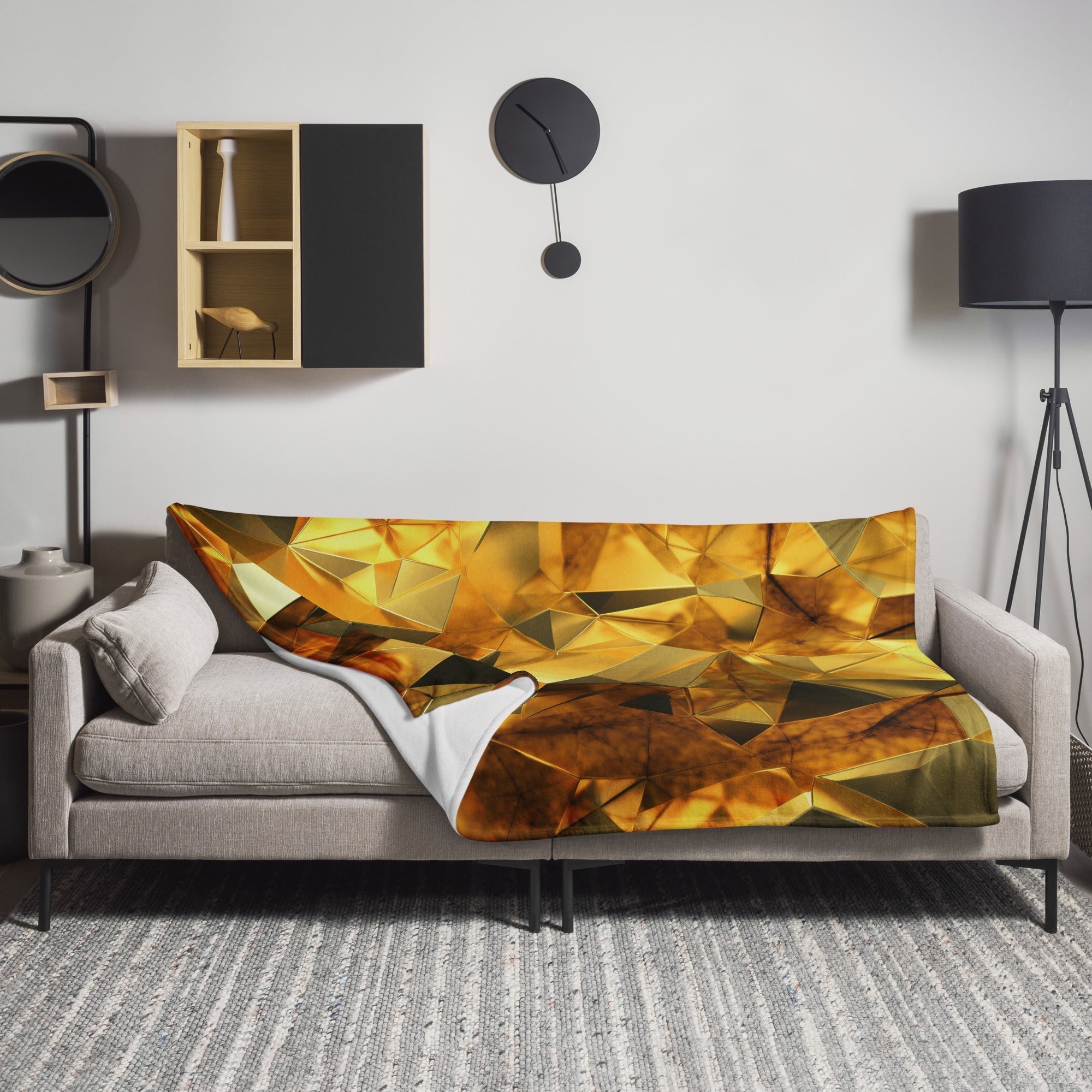 Golden Brushstrokes Blanket by Visual Verse - Image 1