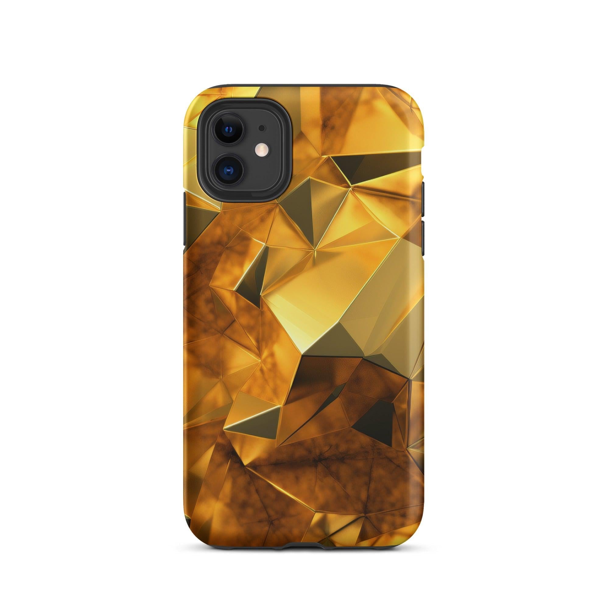 Golden Brushstrokes iPhone Case by Visual Verse - Image 2