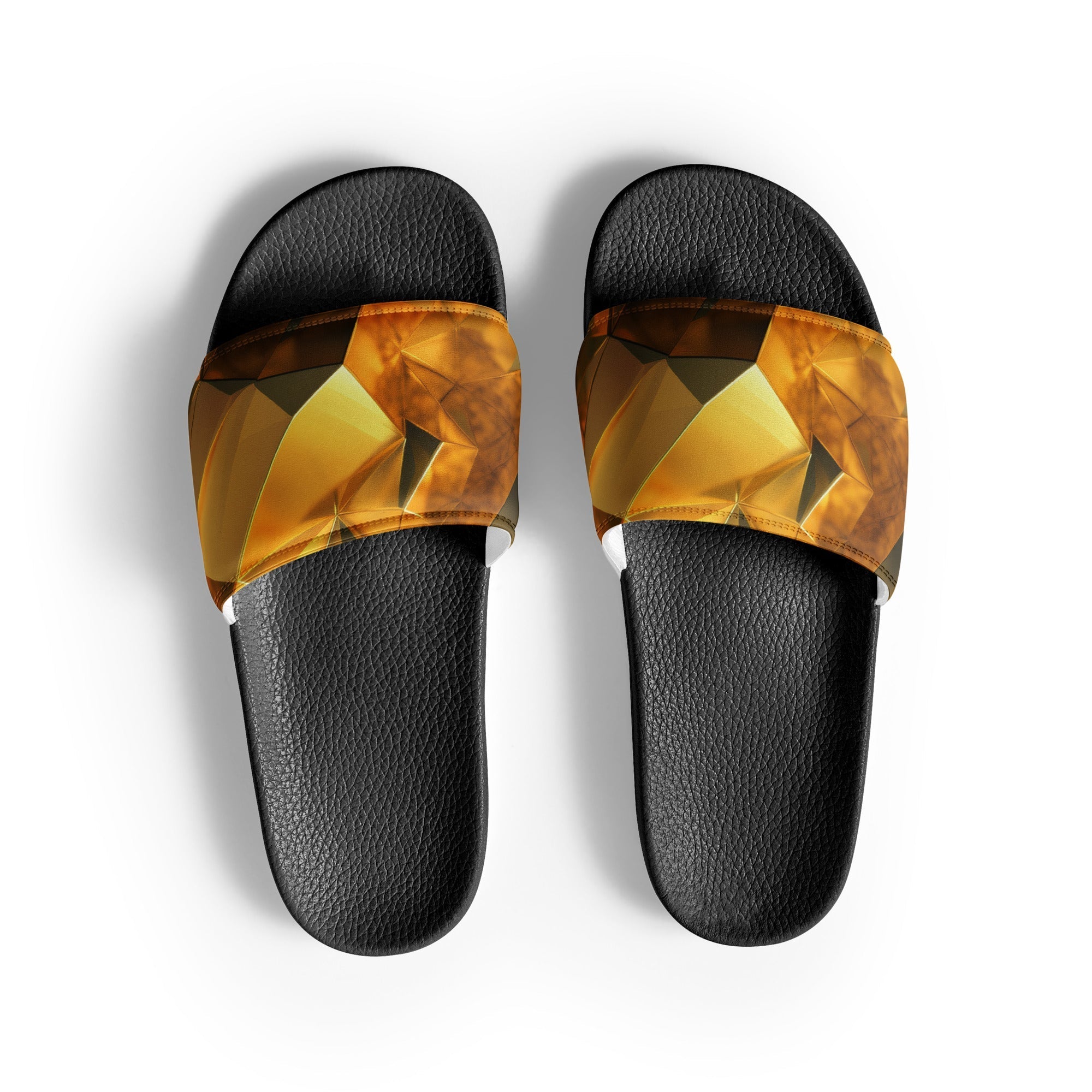 Golden Brushstrokes Men's Slides by Visual Verse - Image 1