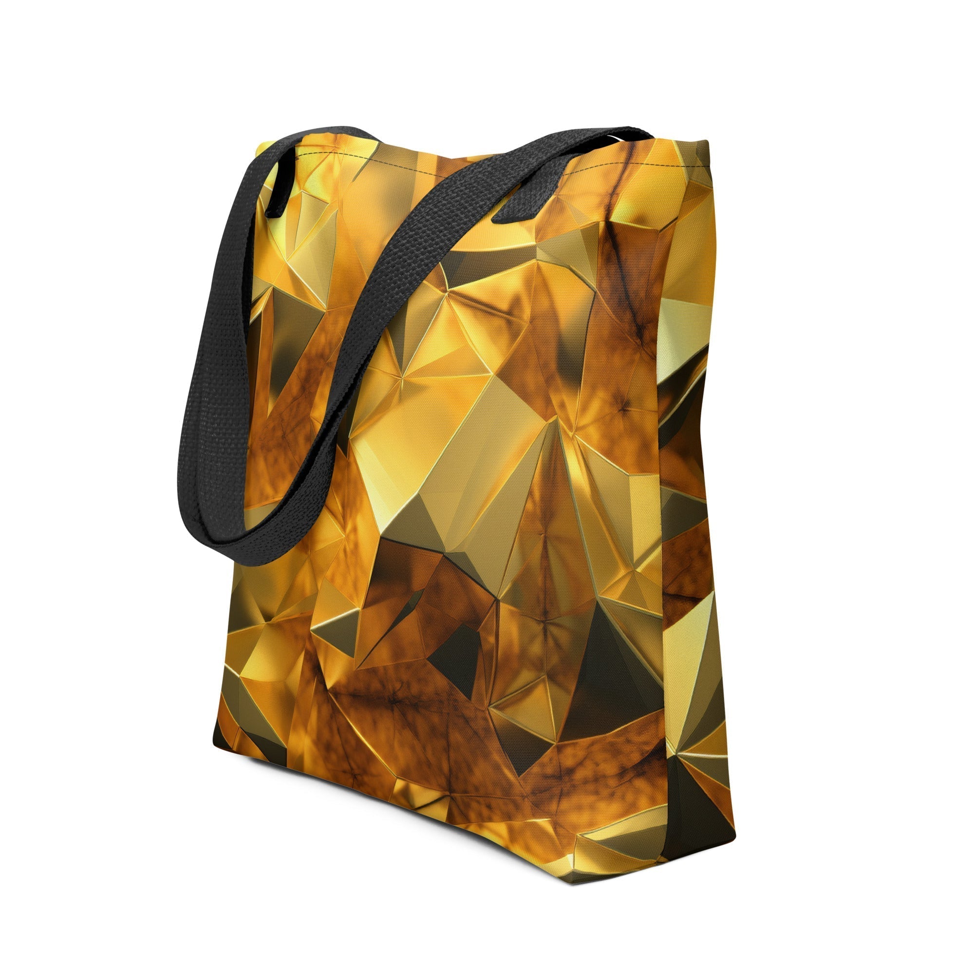 Golden Brushstrokes Tote Bag by Visual Verse - Image 1