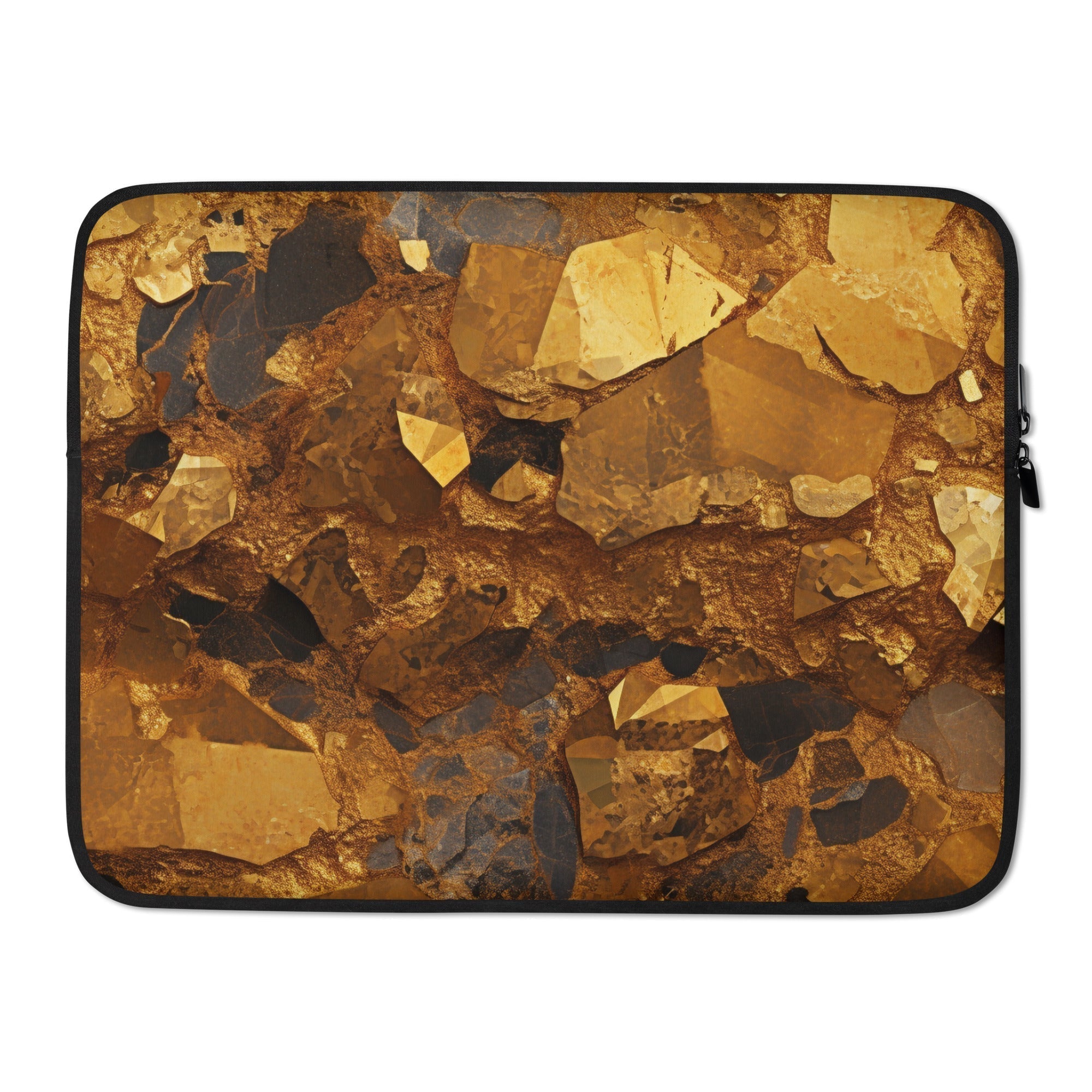 Golden Crystal Laptop Sleeve by Visual Verse - Image 1