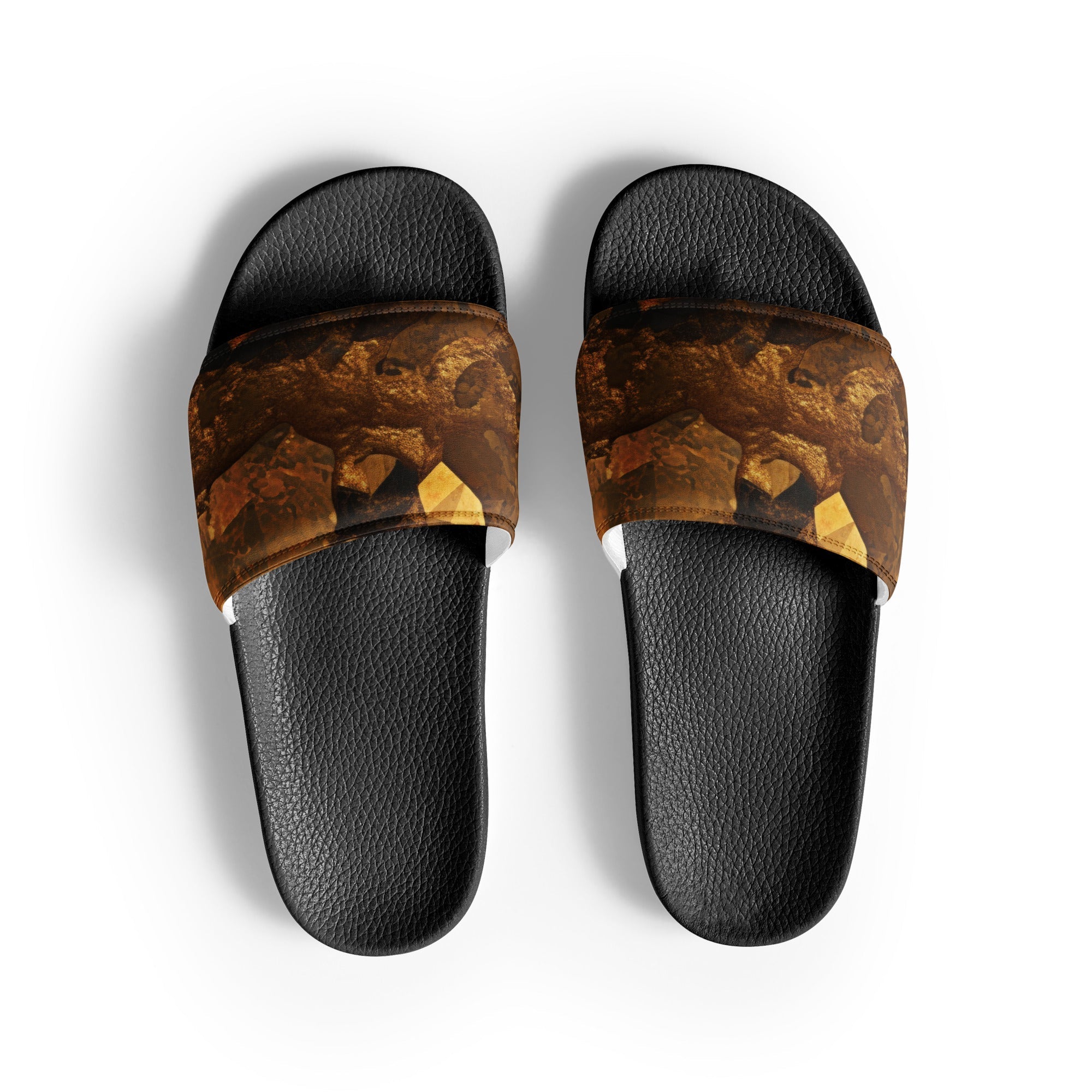 Golden Crystal Men's Slides by Visual Verse - Image 1