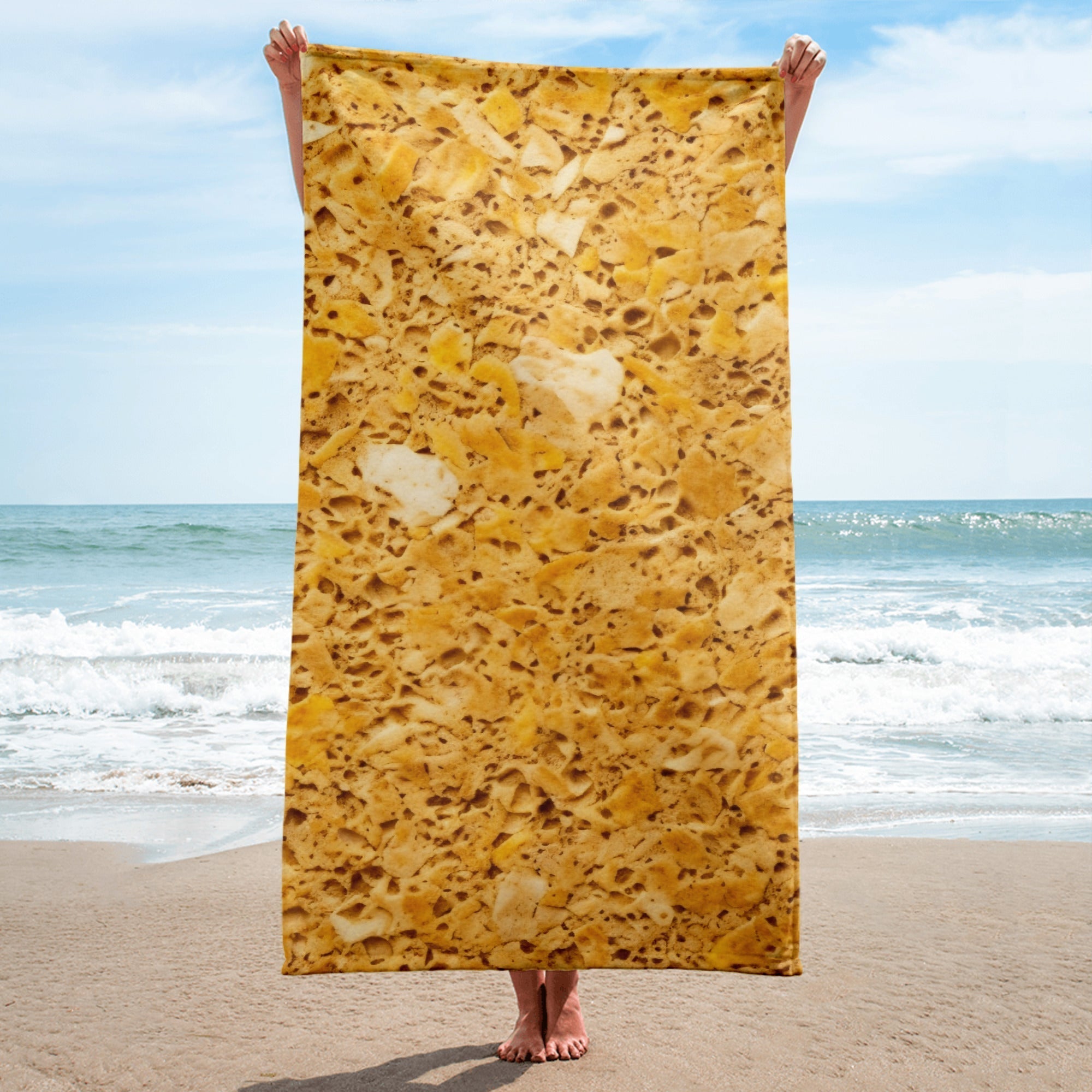 Golden Granite Beach Towel by Visual Verse - Image 1