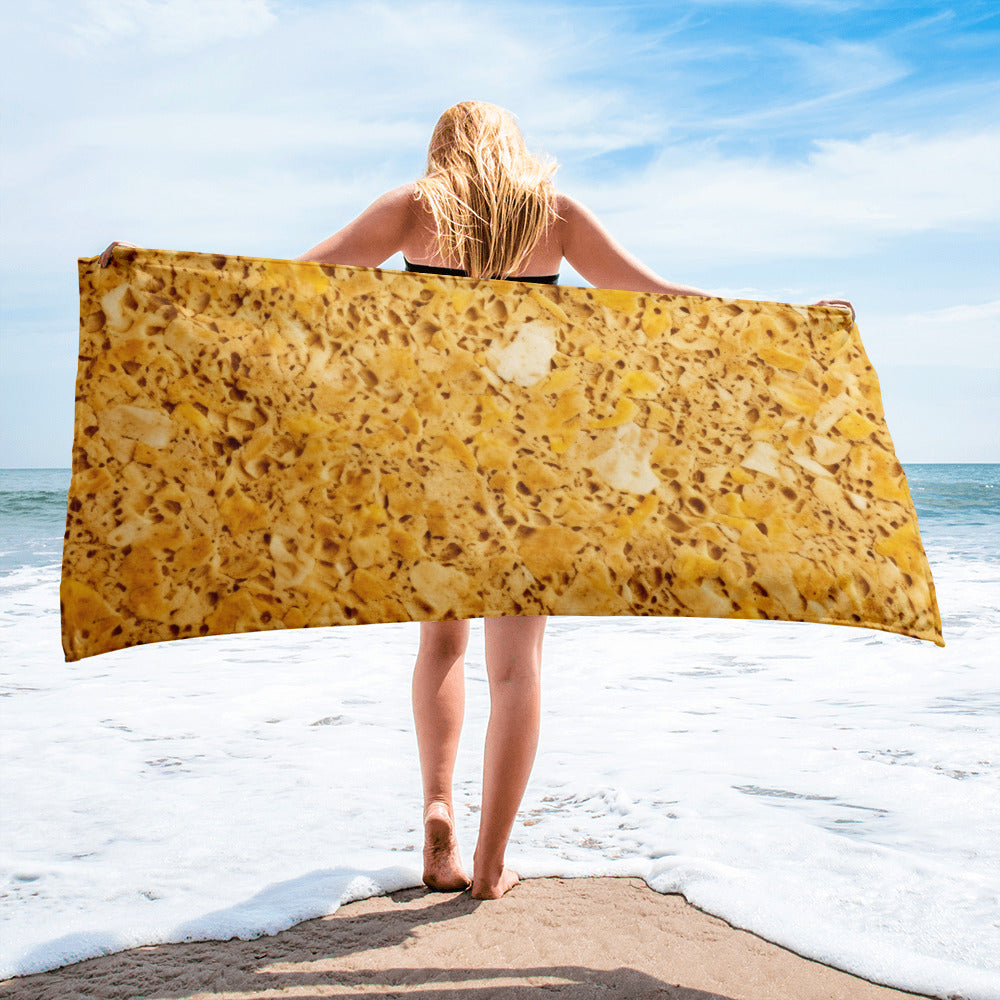 Golden Granite Beach Towel by Visual Verse - Image 2