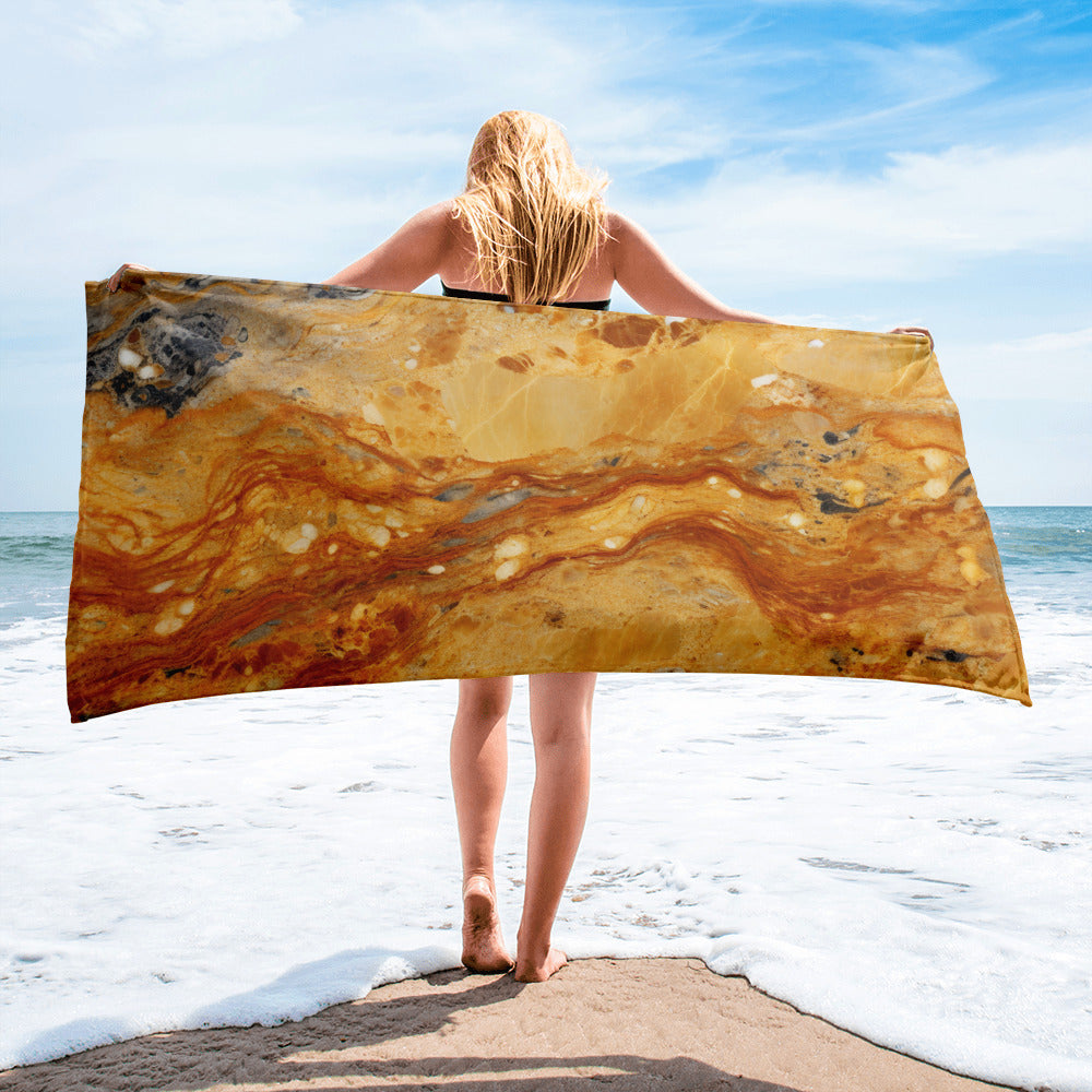 Golden Kashmir Beach Towel by Visual Verse - Image 2