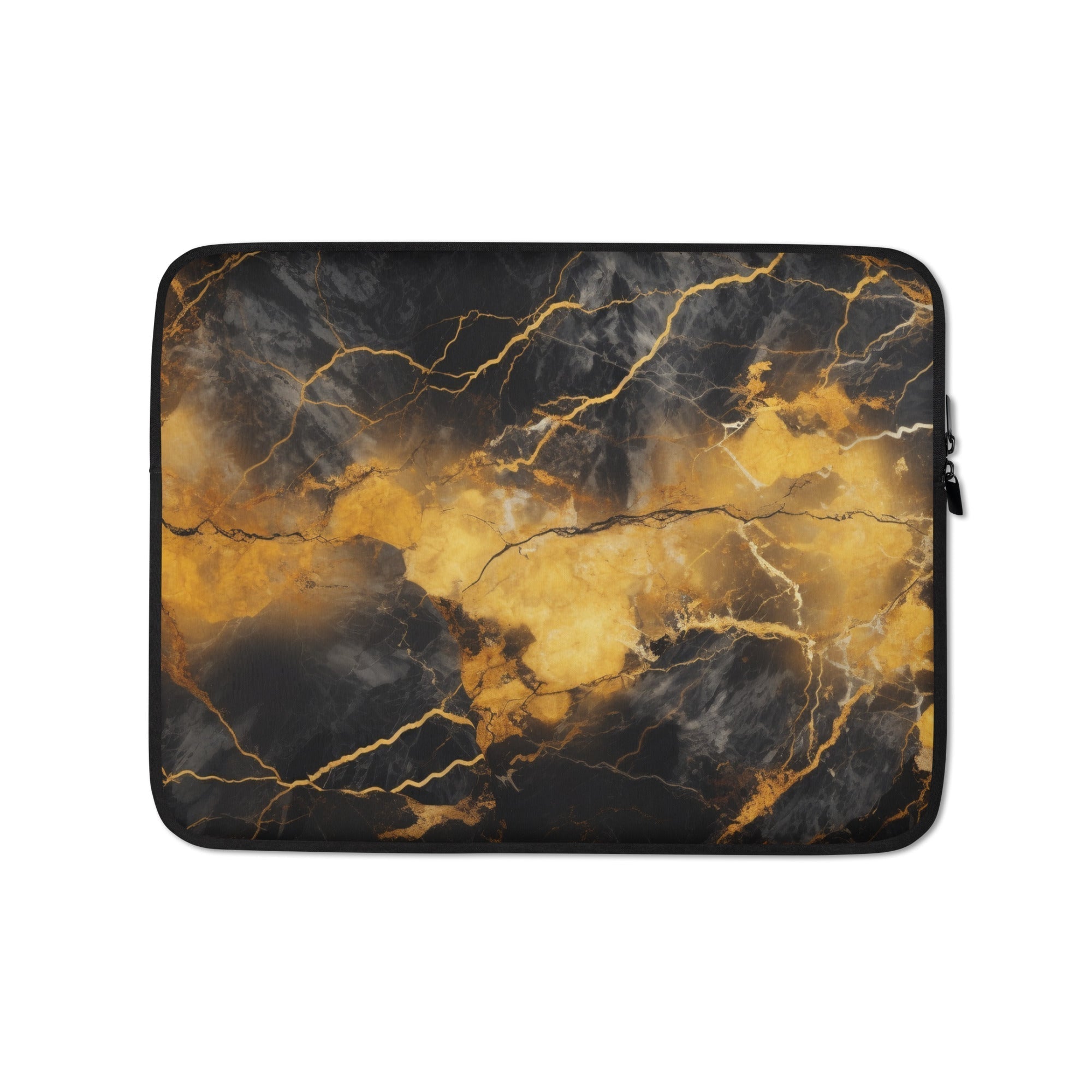 Golden Lightning Laptop Sleeve by Visual Verse - Image 2