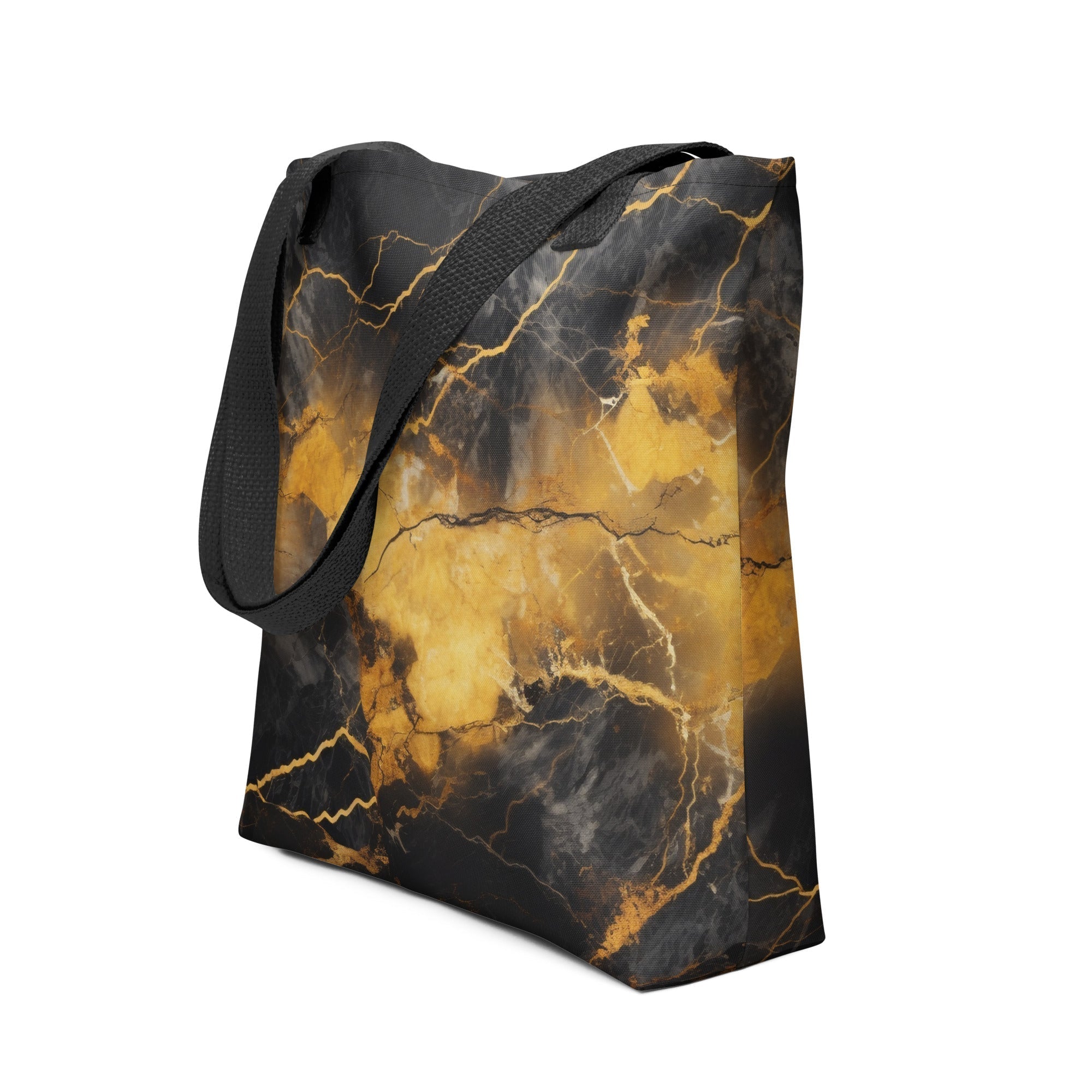 Golden Lightning Tote Bag by Visual Verse - Image 1