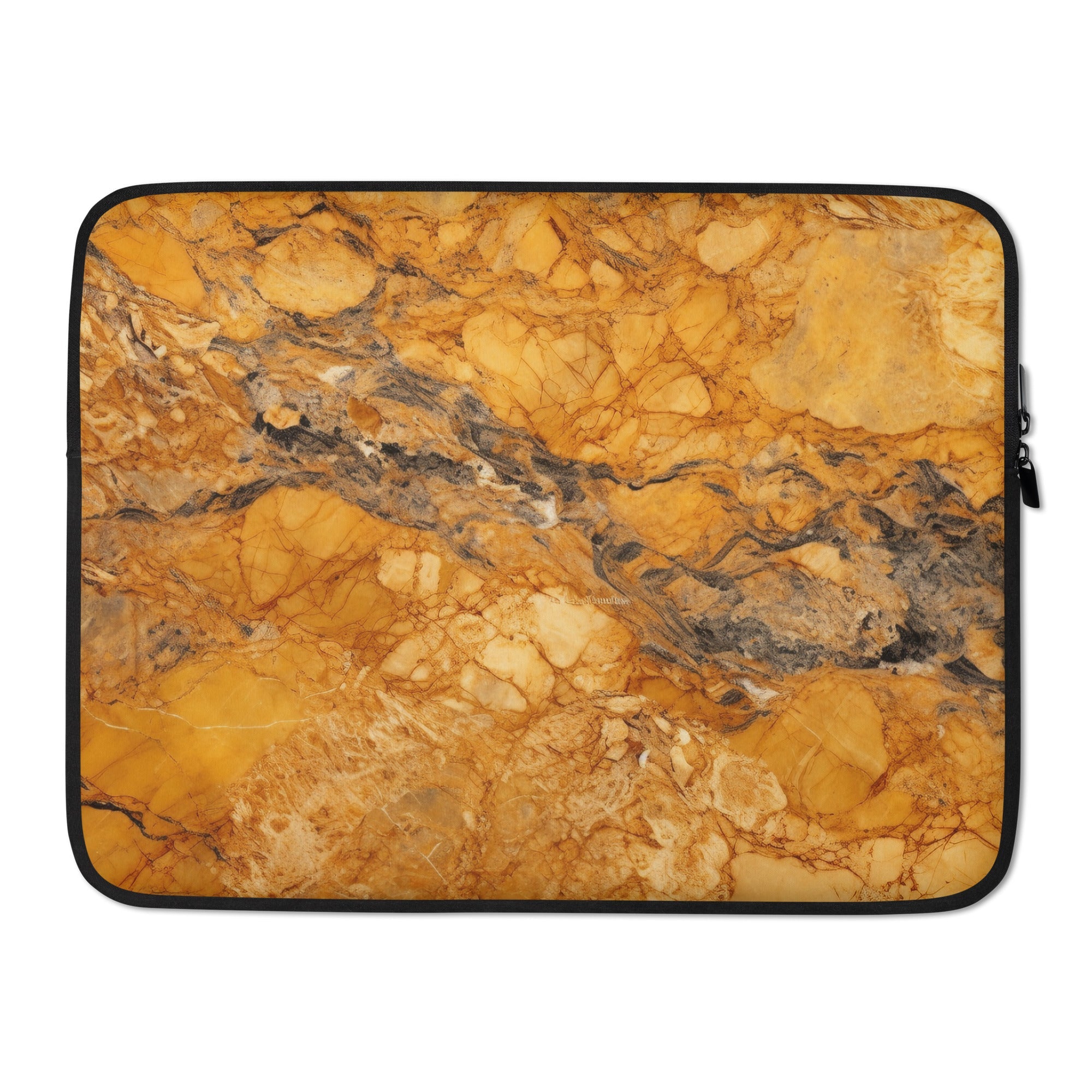 Golden Marble Laptop Sleeve by Visual Verse - Image 1