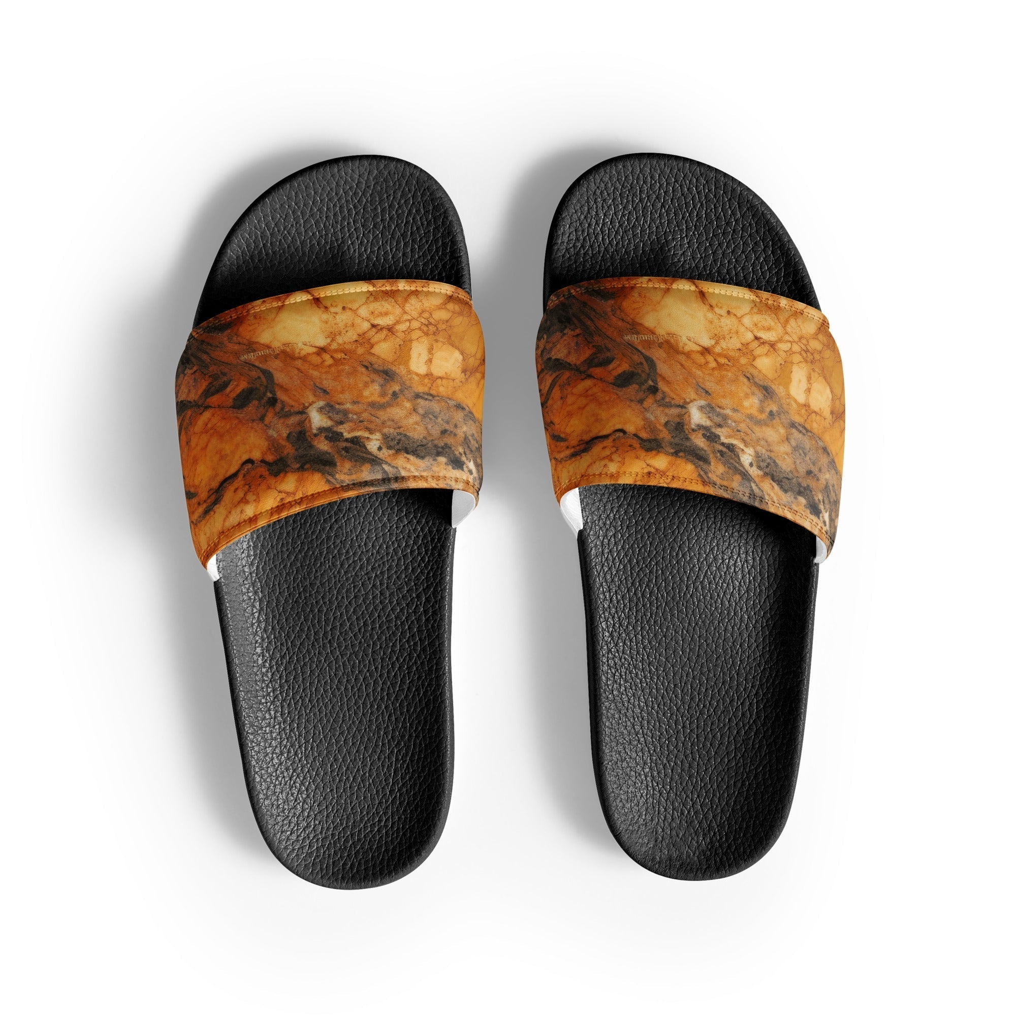 Golden Marble Men's Slides by Visual Verse - Image 1