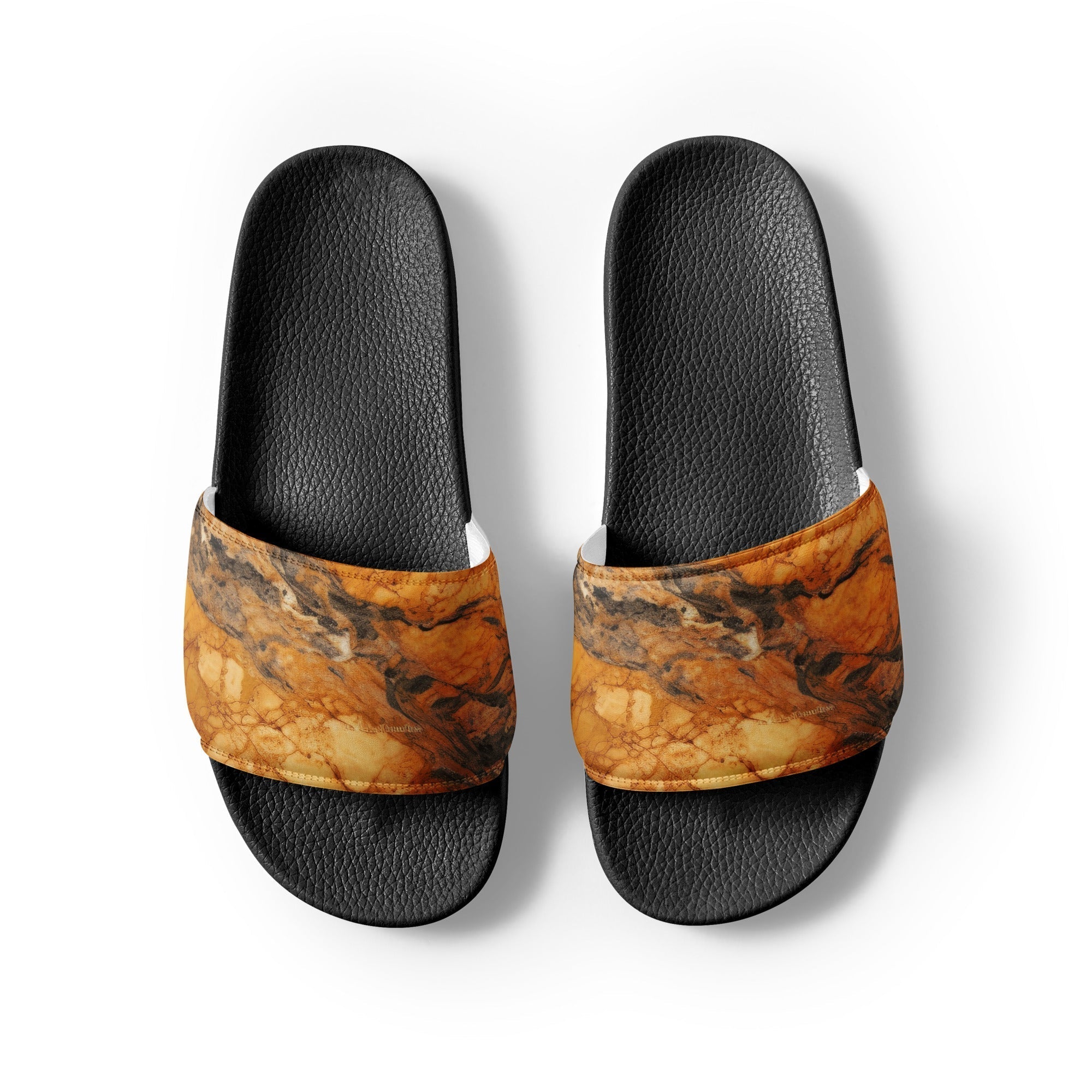 Golden Marble Men's Slides by Visual Verse - Image 2