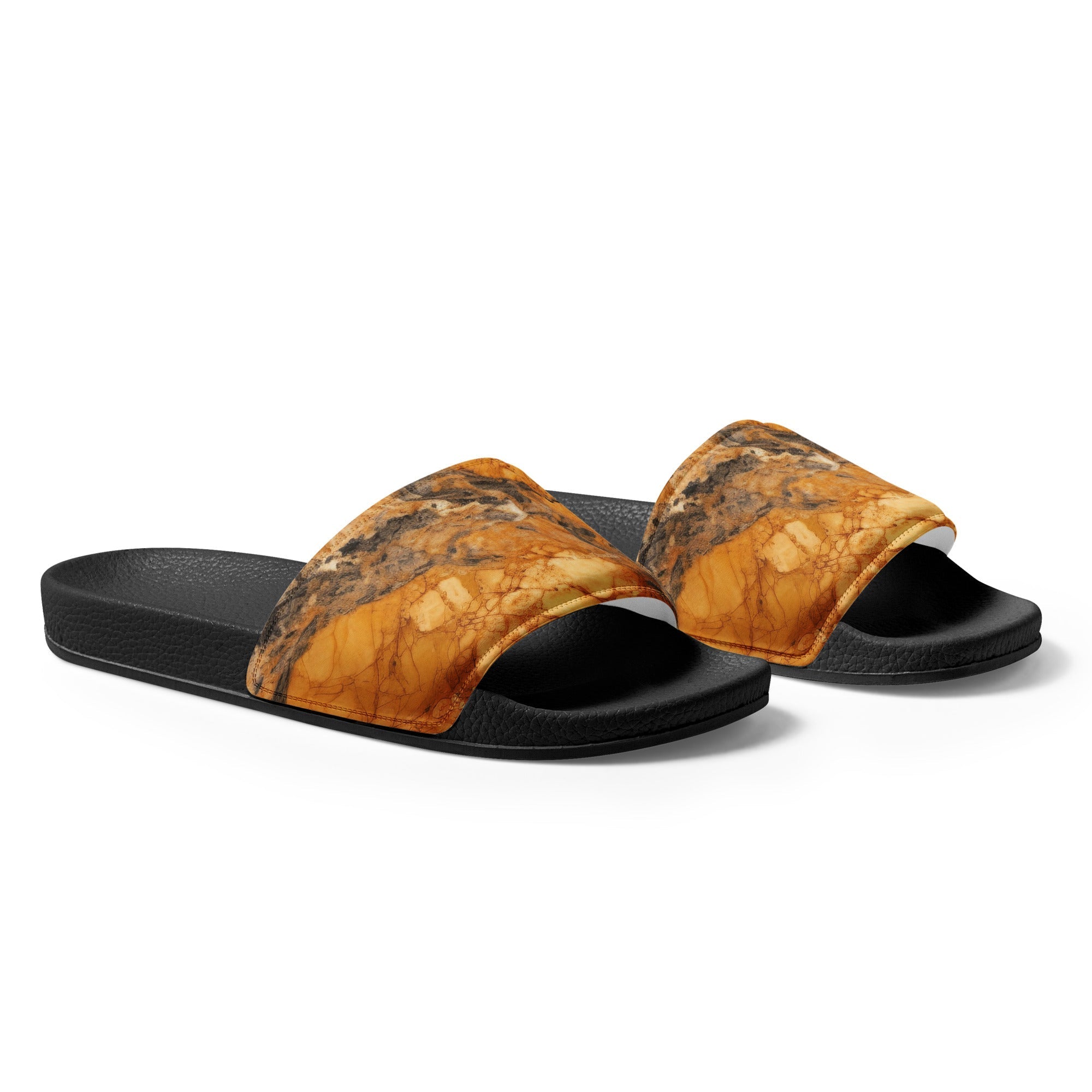 Golden Marble Men's Slides by Visual Verse - Image 4