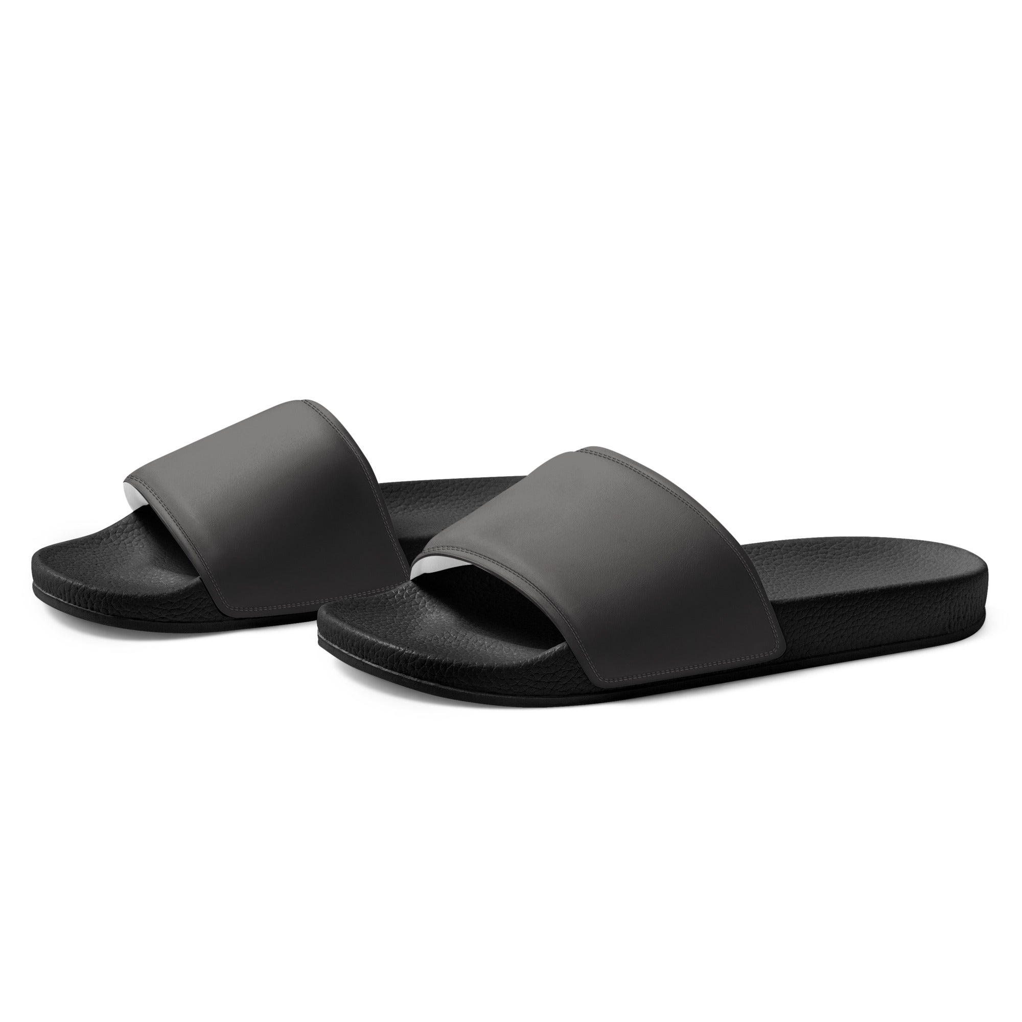 Gray Dolphin Color Men's Slides by Visual Verse - Image 3